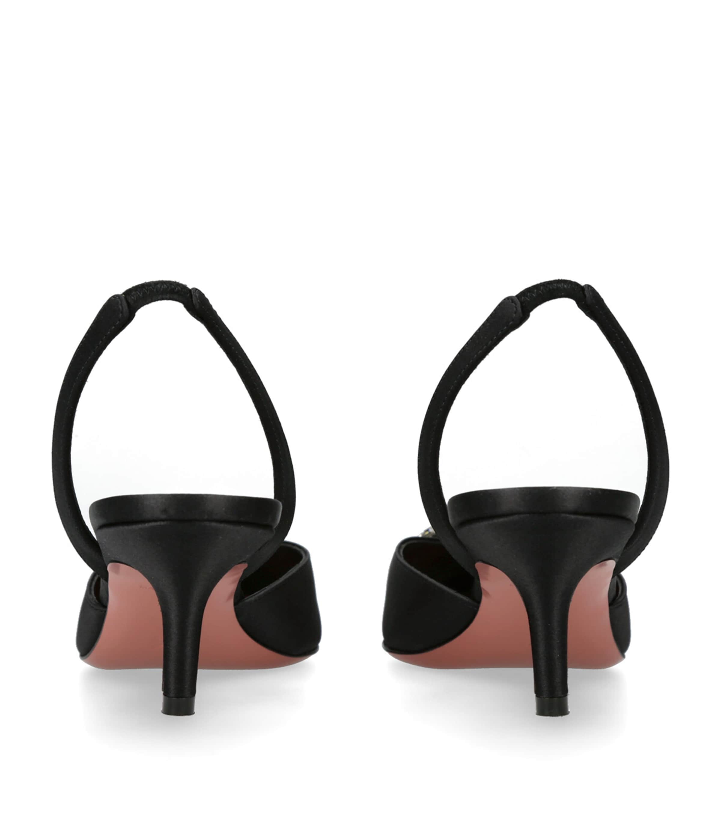 Amina Muaddi Satin Camelia Slingback Mules 60 | Harrods US