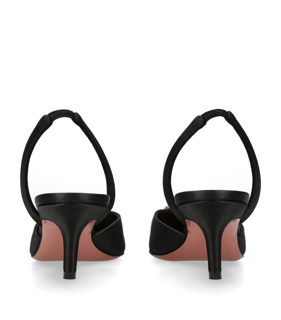 Satin Camelia Slingback Mules 60 BLACK Image 4