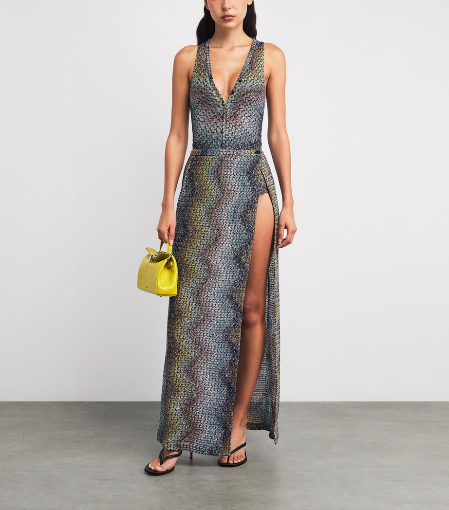 Missoni Womens Lamé Zigzag Swimsuit Smsns Mlt Blu/yl/vlt Image 2