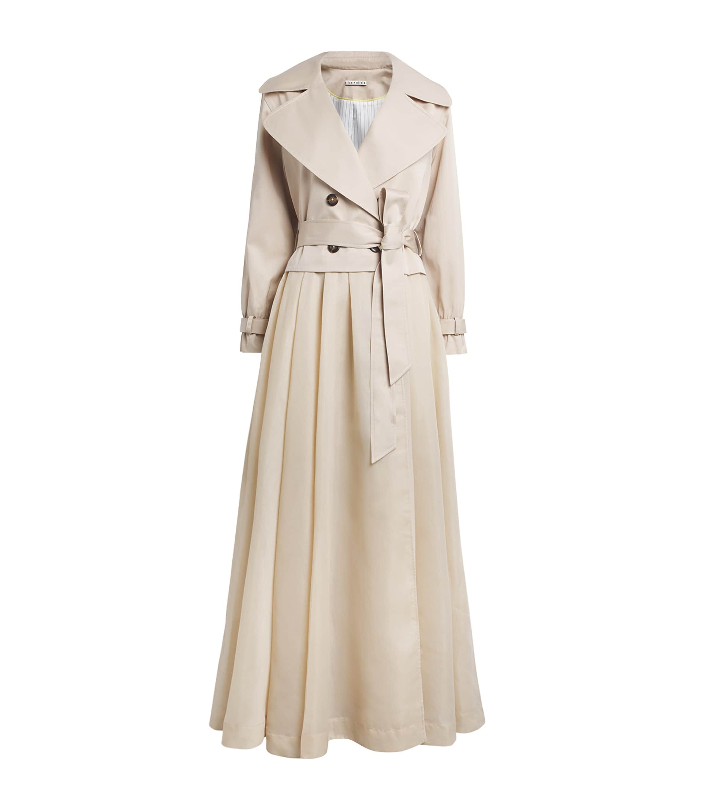 Alice+Olivia Womens Cotton Nevada Trench Coat Latte Image 1