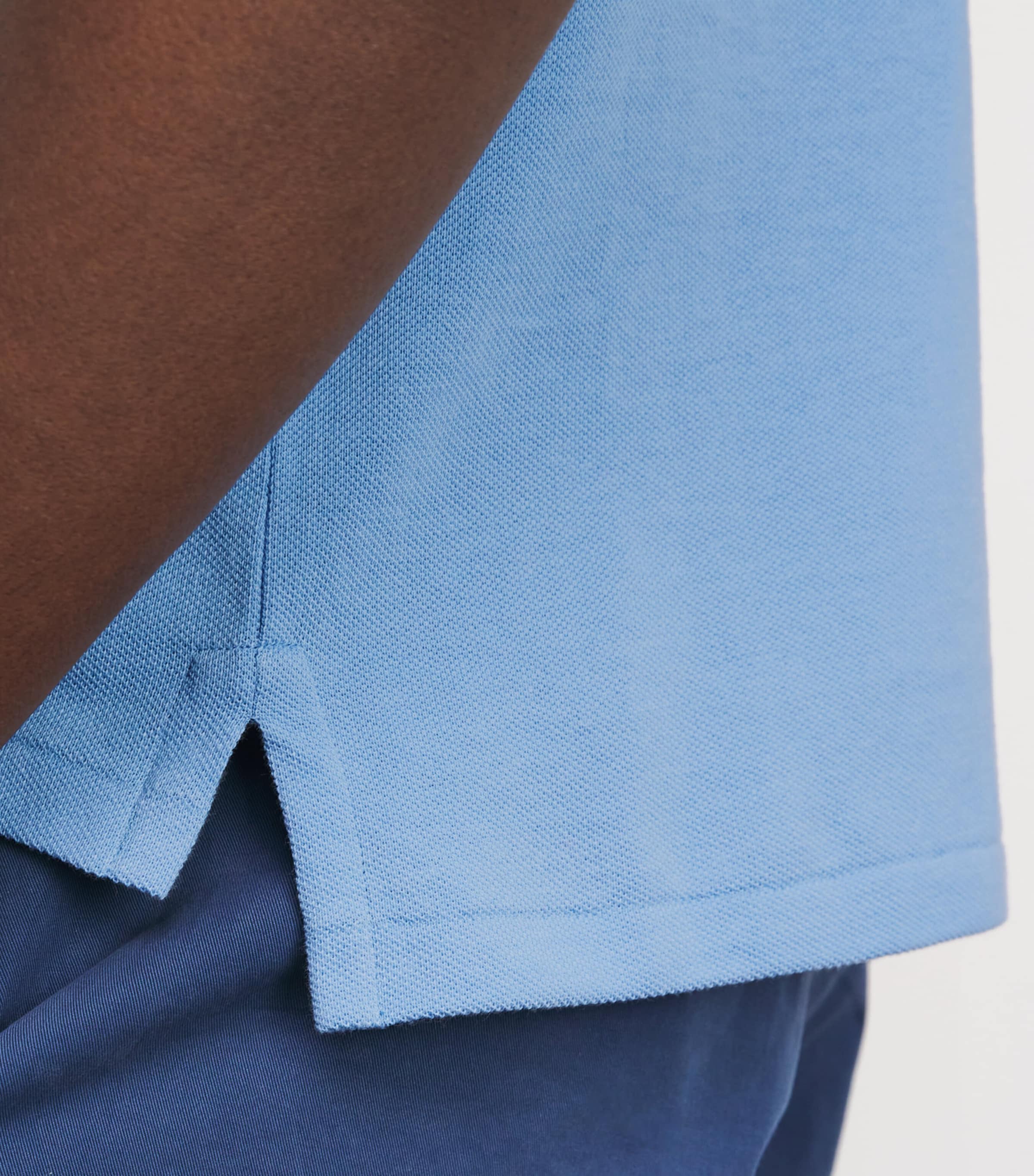 Cotton Mesh Custom-Fit Polo Shirt BRISTOL BLUE Image 6