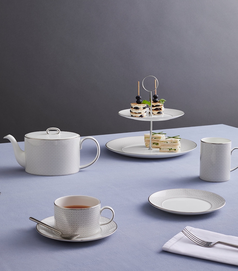 Gio Platinum 2-Tier Cake Stand WHITE Image 2