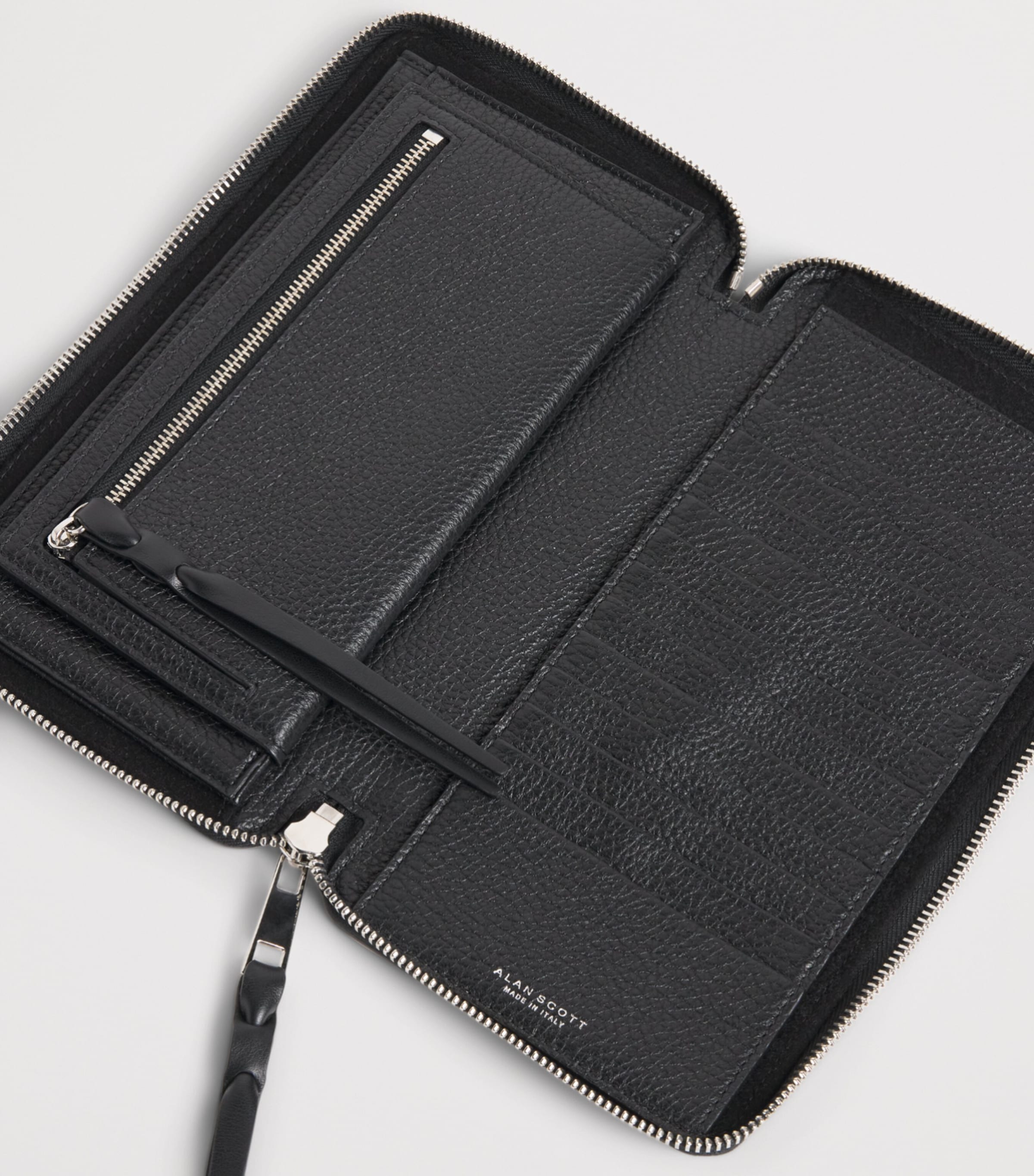 Alan Scott Deer Skin Document Wallet Black/black Image 5