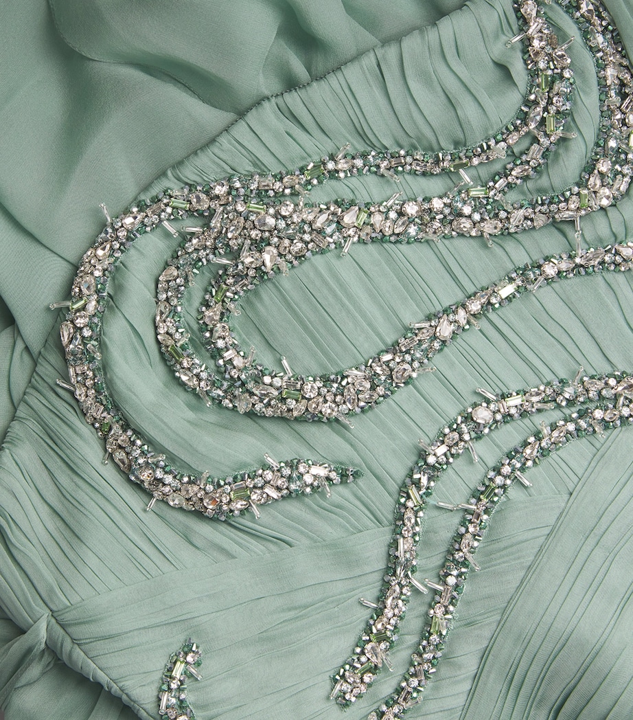 Embellished Off-The-Shoulder Gown MS0010 GREEN/SILVER Image 5