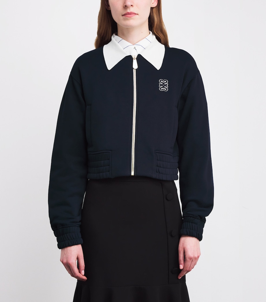 Cropped Dual-Tone Sweatshirt DEEP BLU Image 3