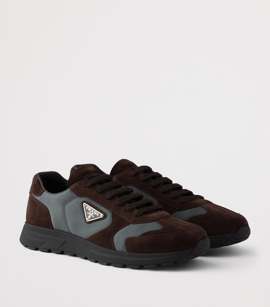 Re-Nylon and Suede Prax 2.0 Low-Top Sneakers F05BL Image 3