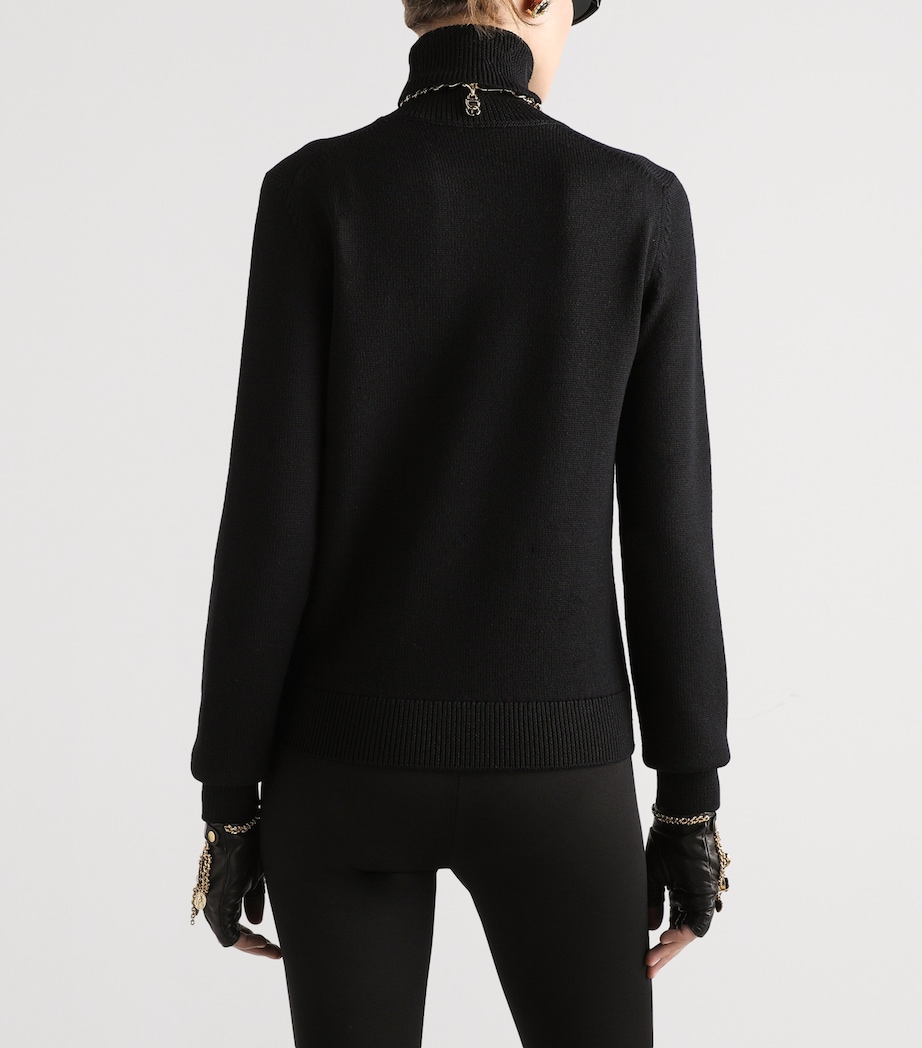 Virgin Wool Rollneck Sweater N0000-BLACK Image 3