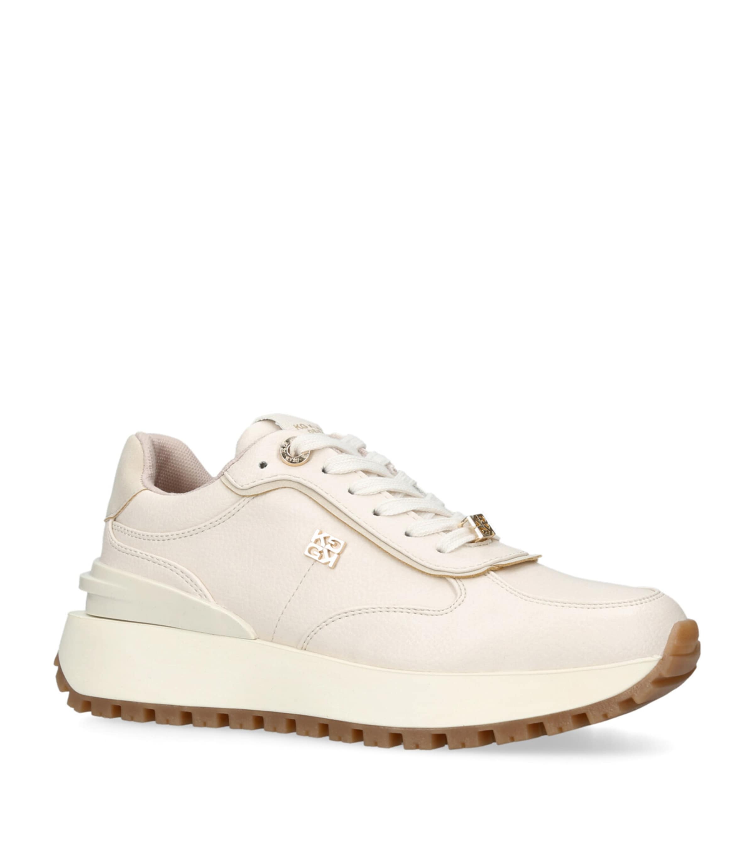 Kg Kurt Geiger Womens Cream Louisa Faux-leather Low-top Trainers In Ivory