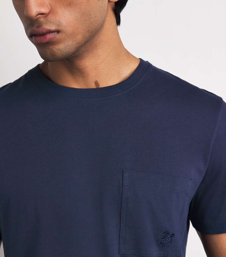 Vilebrequin Mens Organic Cotton Jersey Titan T-Shirt Bleu Marine Image 3