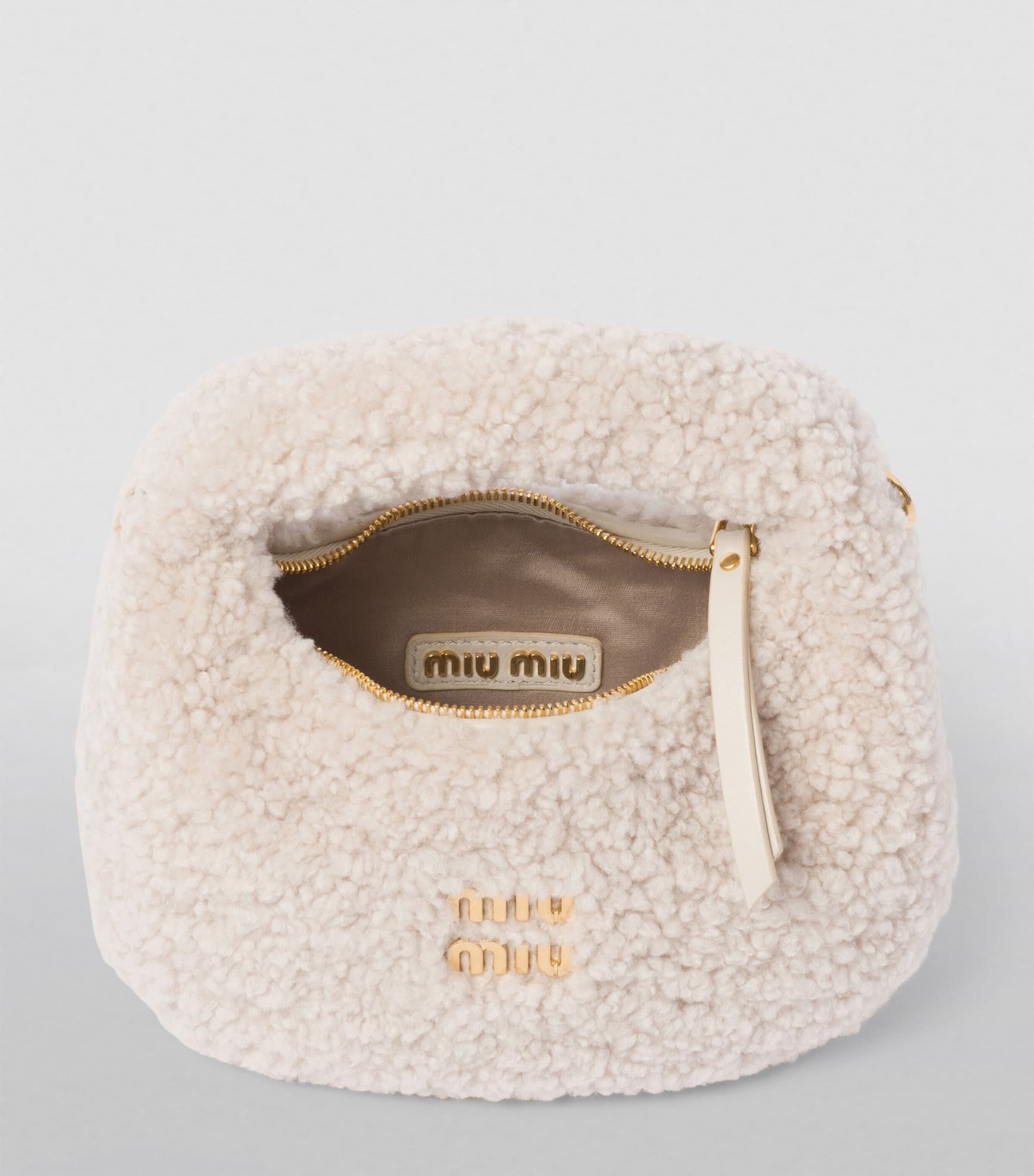 Mini Shearling Wander Top-Handle Bag F0304 Image 8