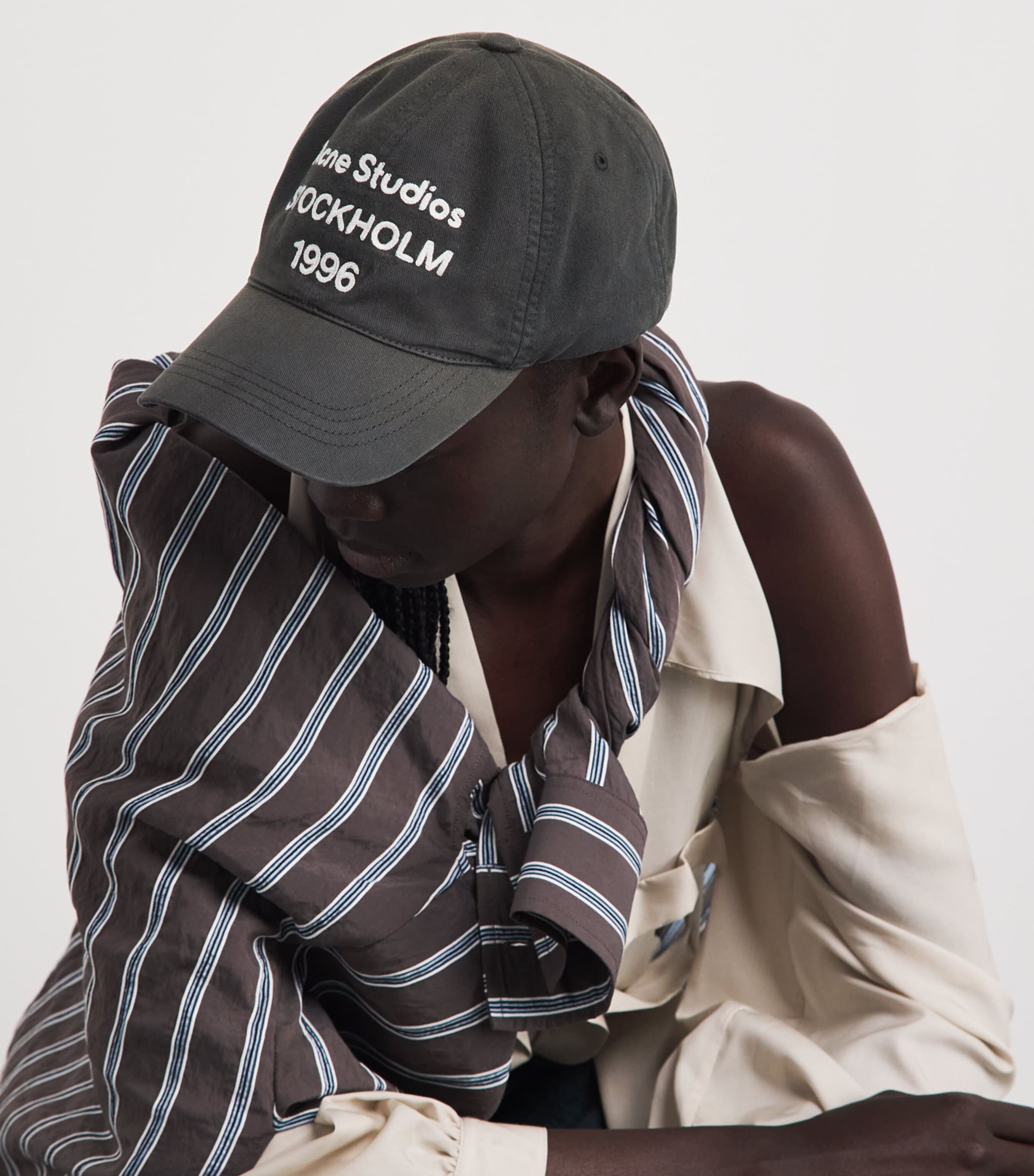 Acne Studios Cotton Logo Cap Faded Black Image 2