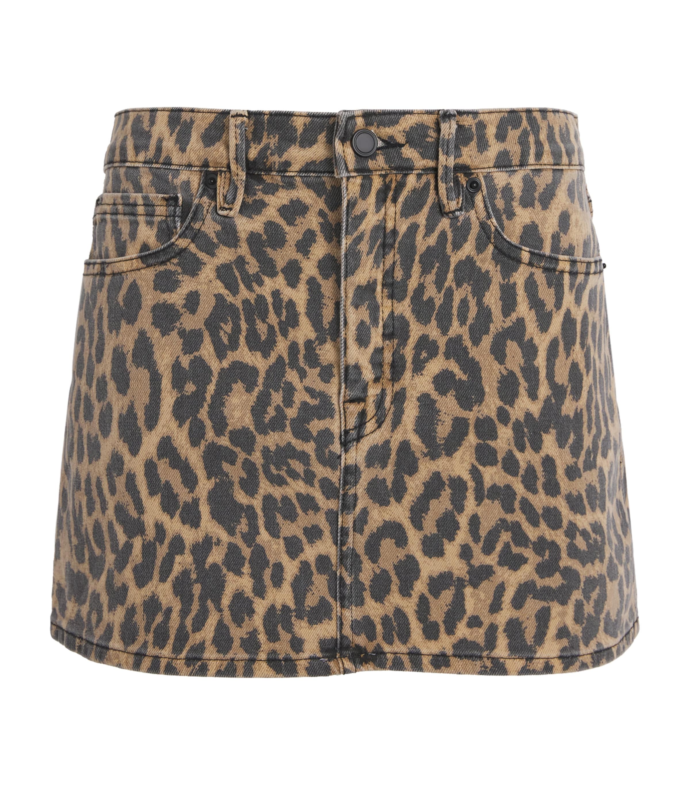 Good American Leopard Good 90s Mini Skirt Lucky Leopard001 In Brown