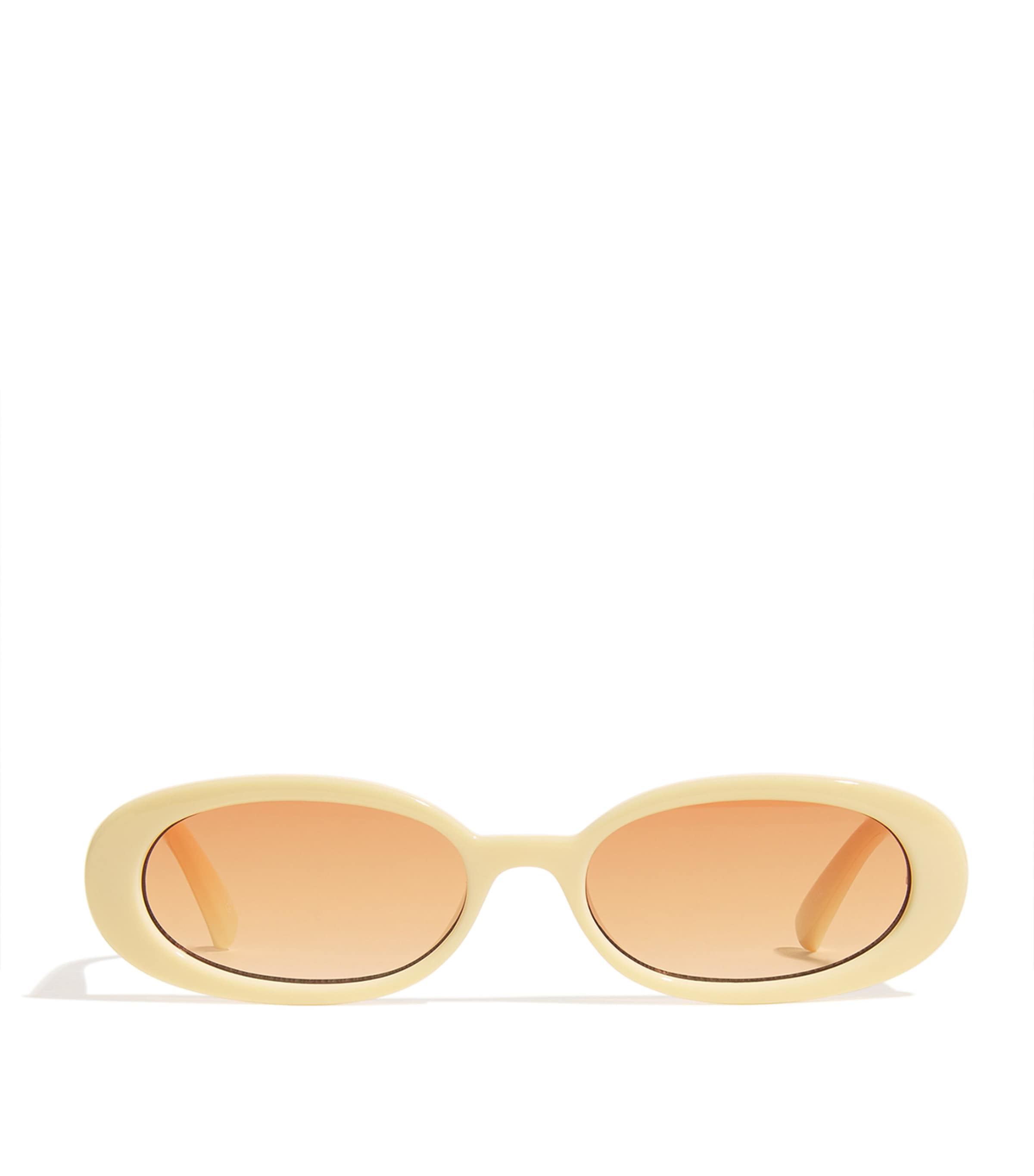 Le Specs Oval Outta Love Sunglasses In Beige