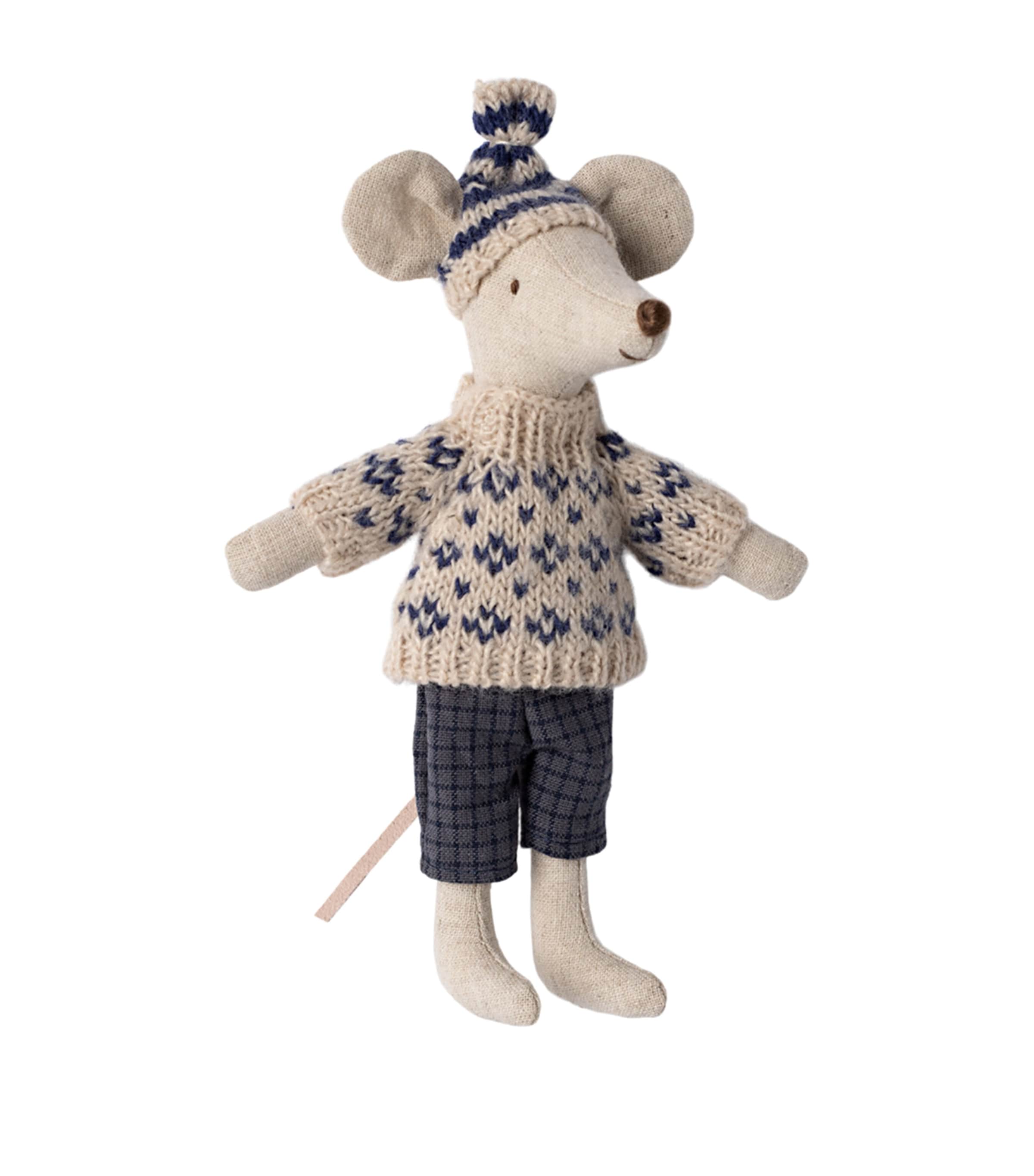Maileg Winter Mouse Dad with Skis (19cm) | Toys | Bears & Soft Toys | Dolls & Dolls Houses