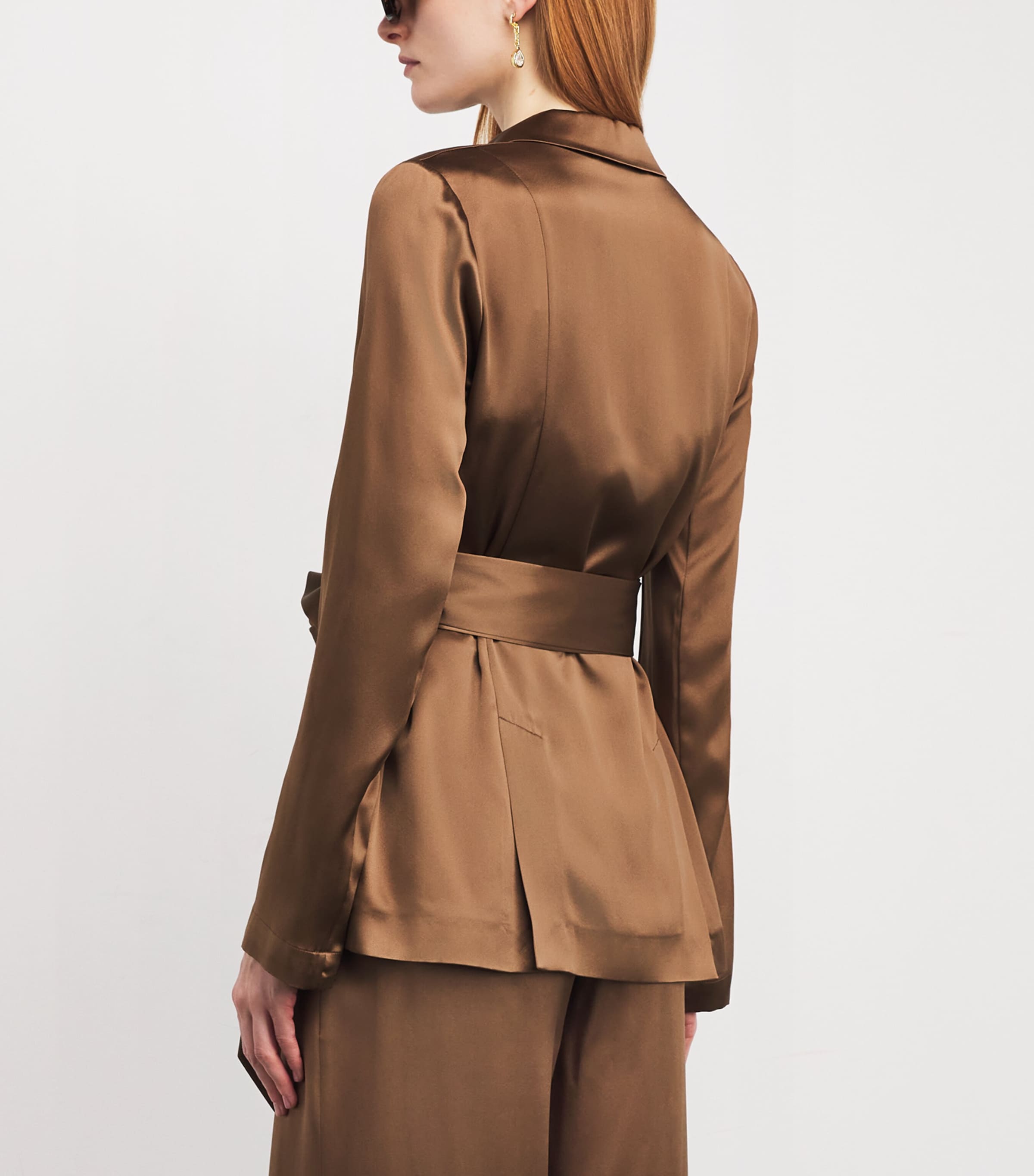 Silk Satin Archer Jacket CINNAMON Image 4