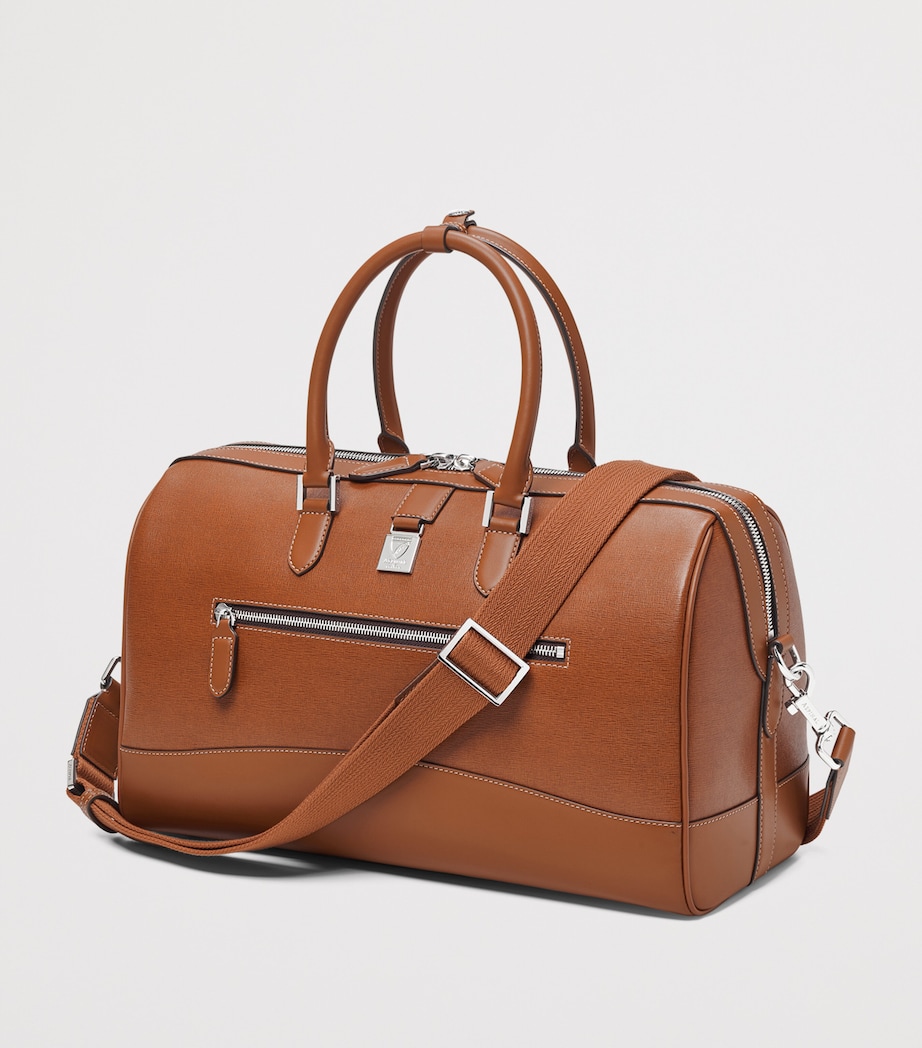 Leather Connaught Flight Holdall Bag TAN Image 4