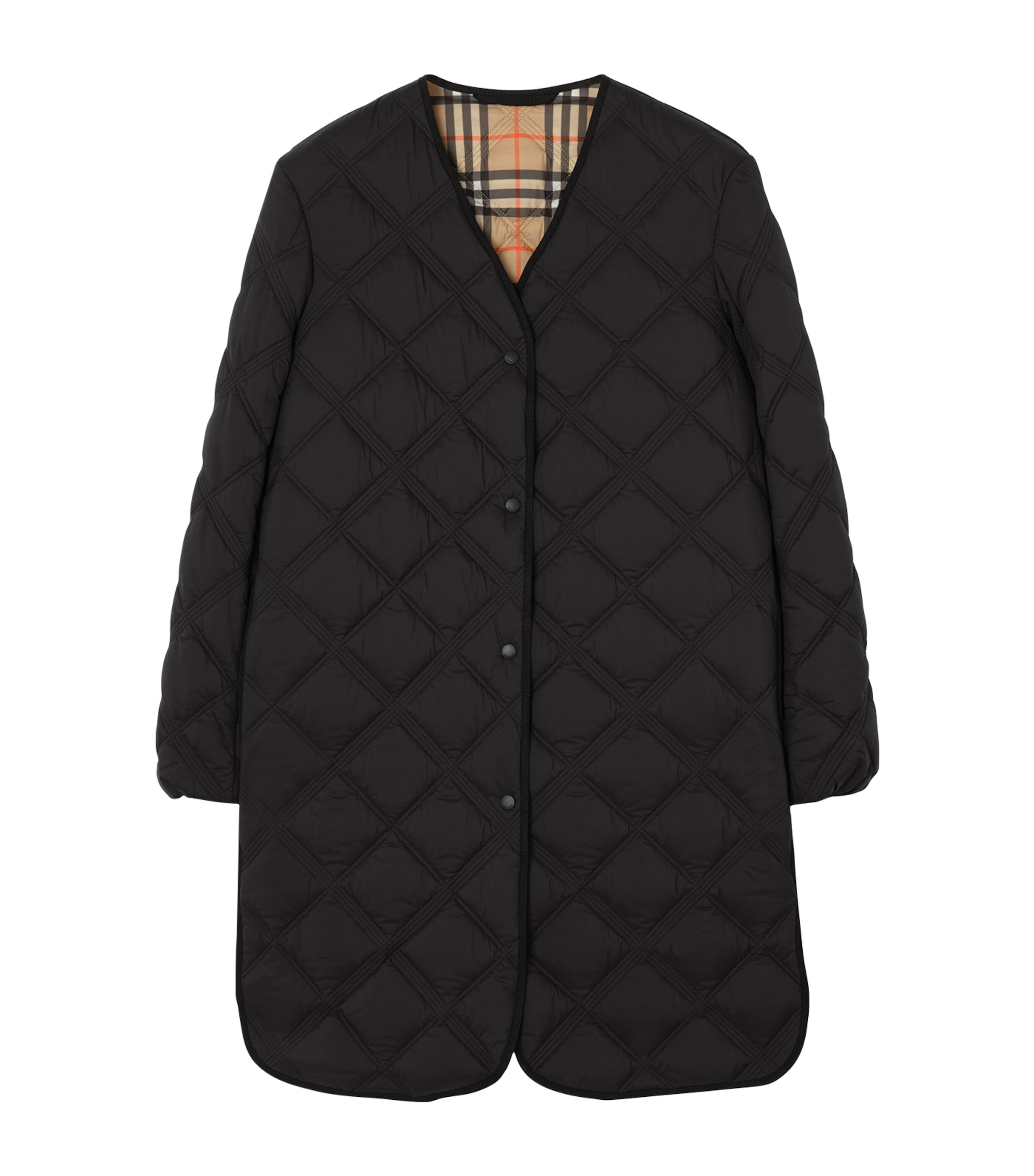 Burberry Womens Quilted Coat Black Image 1