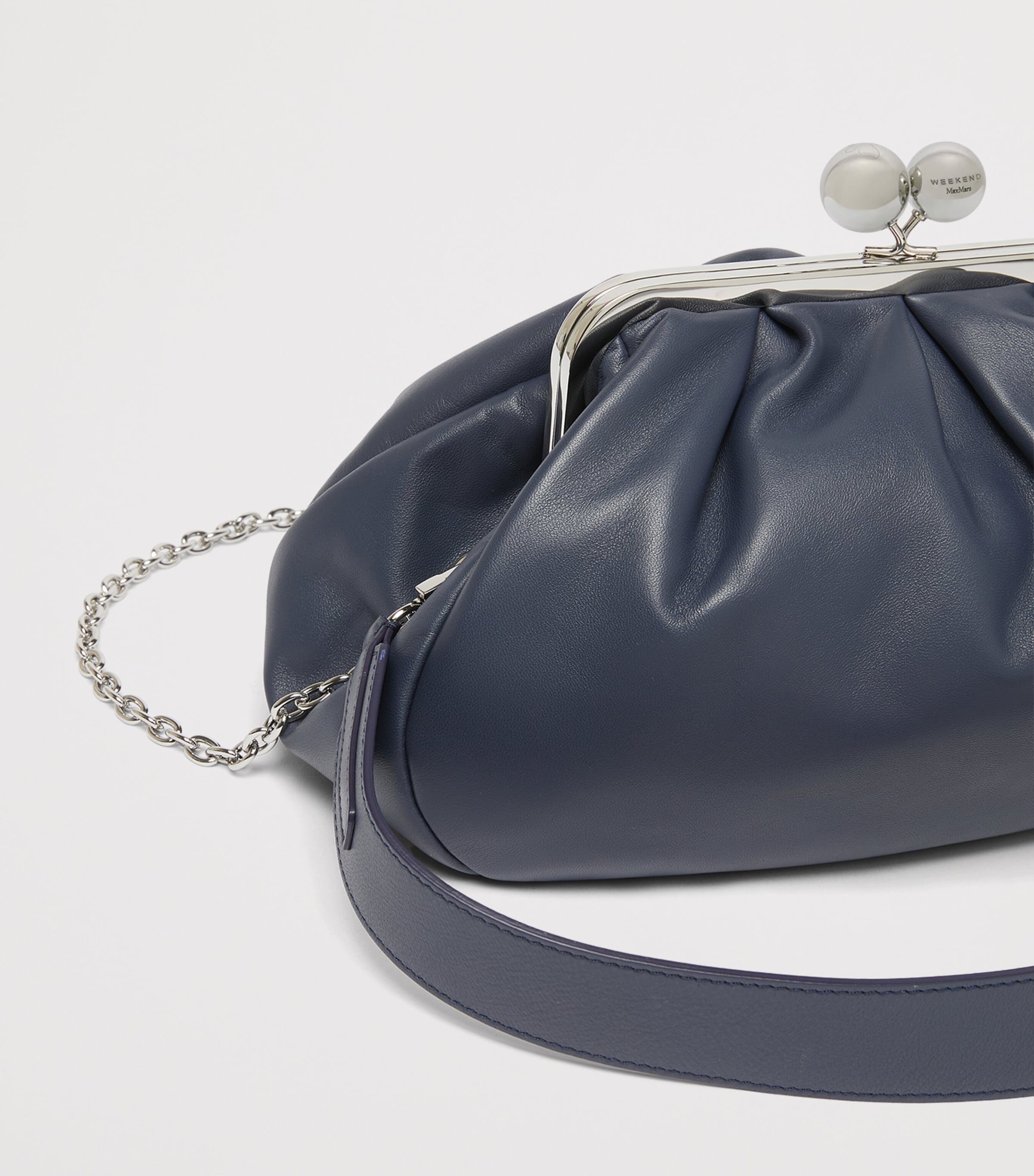 Weekend Max Mara Medium Leather Pasticcino Clutch Bag Ultramarine Image 4