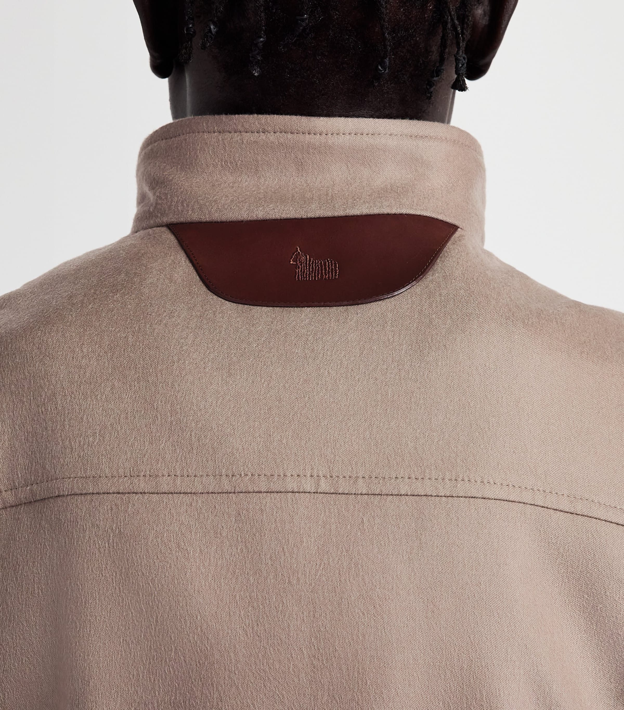 Colombo Mens Cashmere Leather Trim Gilet Brown Image 3
