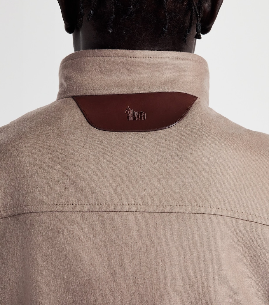 Colombo Mens Cashmere Leather Trim Gilet Brown Image 3