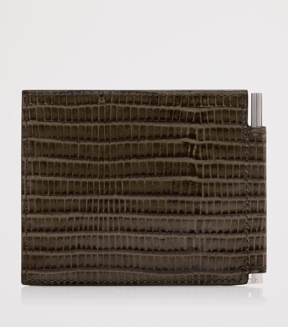 Croc-Embossed Leather T-Line Money Clip Wallet 1G051 Image 2