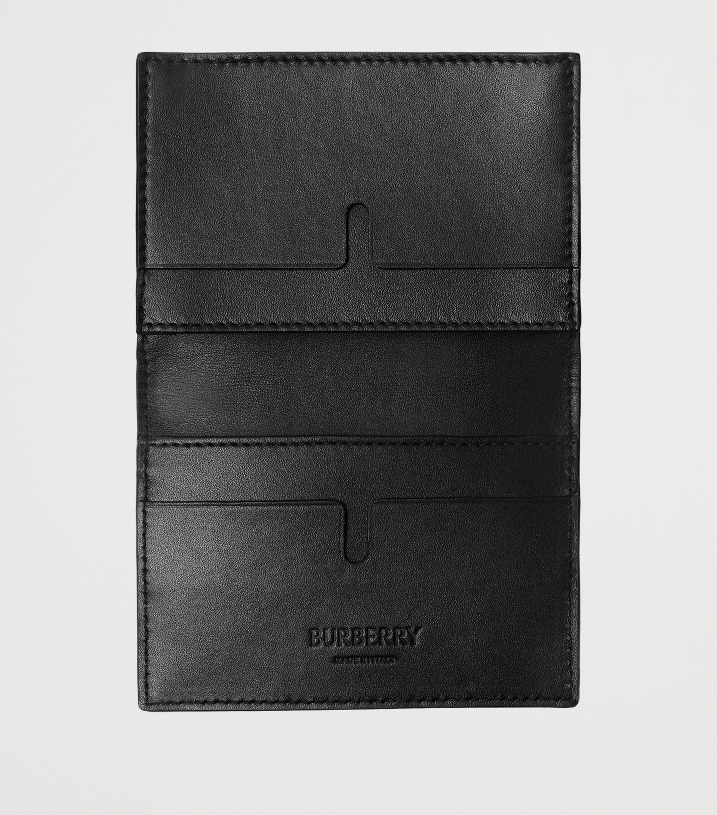 Burberry Leather Embossed Check Card Holder Black Image 3