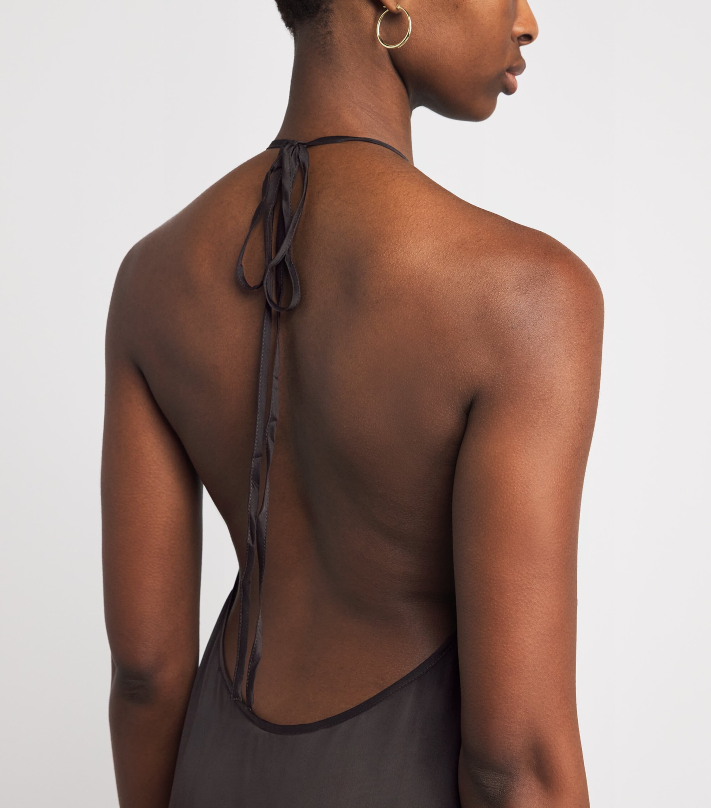St. Agni Womens Silk Handkerchief Maxi Dress Bark Image 6
