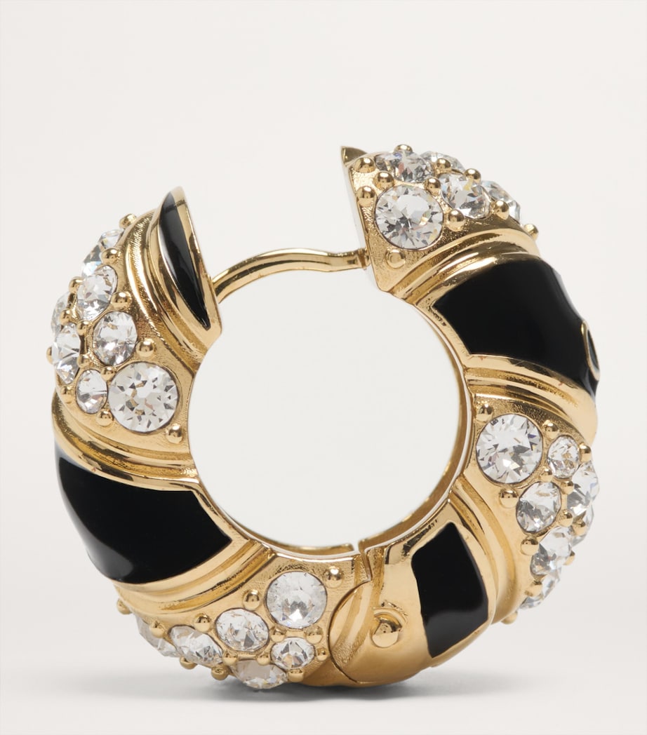 Crystal-Embellished VLogo Hoop Earrings RG5 Image 4