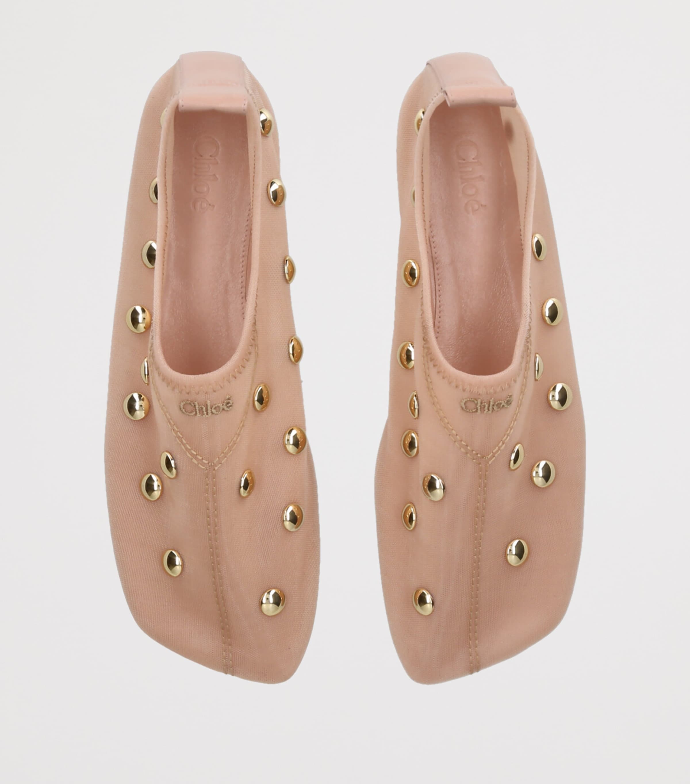 Leather Studded Rita Ballet Flats BLUSH Image 4