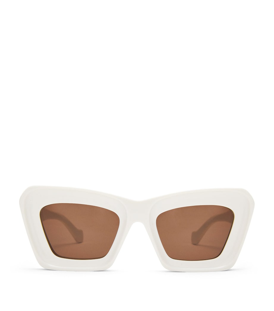 Bevelled Cat Eye Sunglasses WHITE/IVORY Image 1