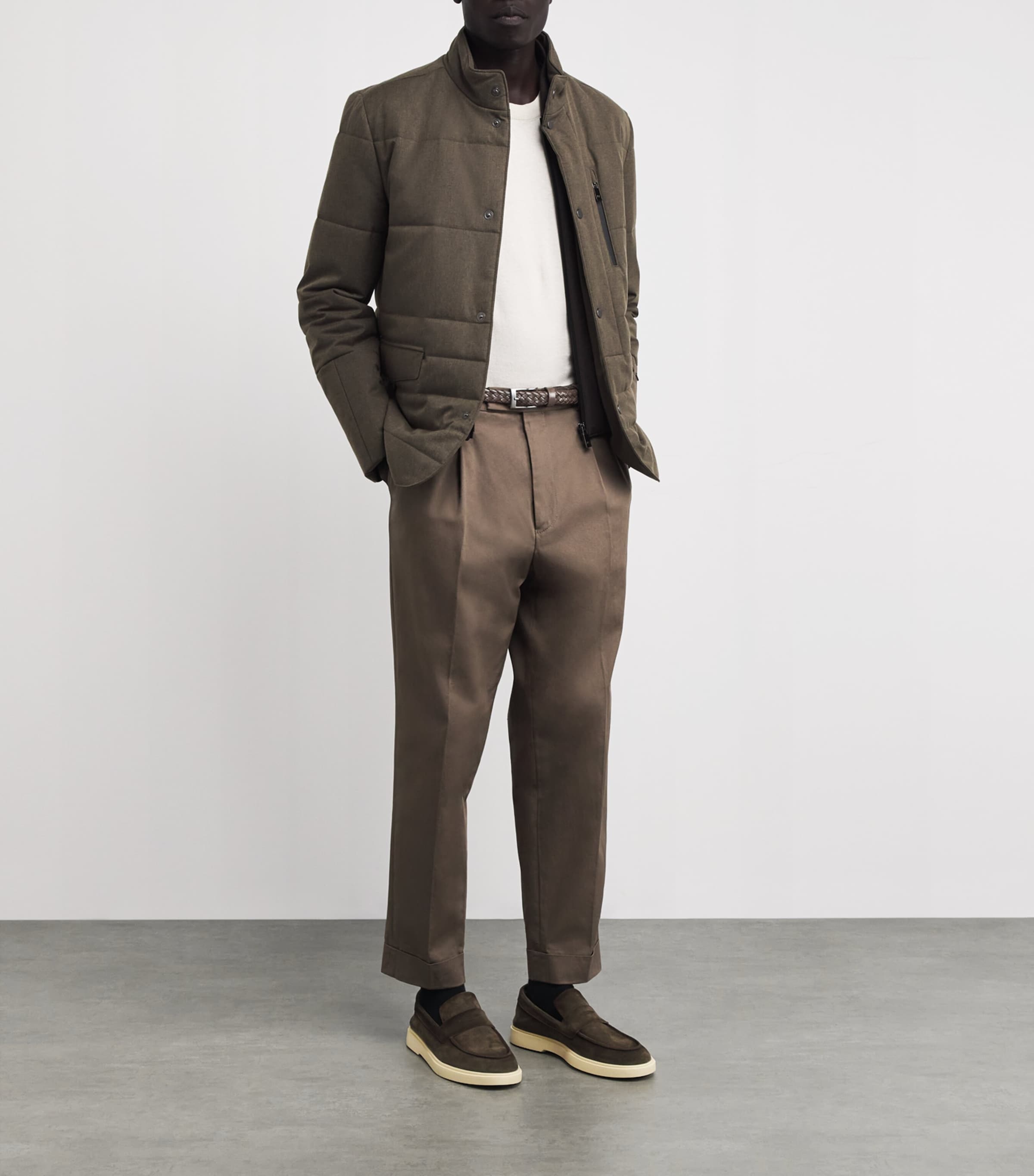 Canali Leather Weaved Belt Brown Image 3