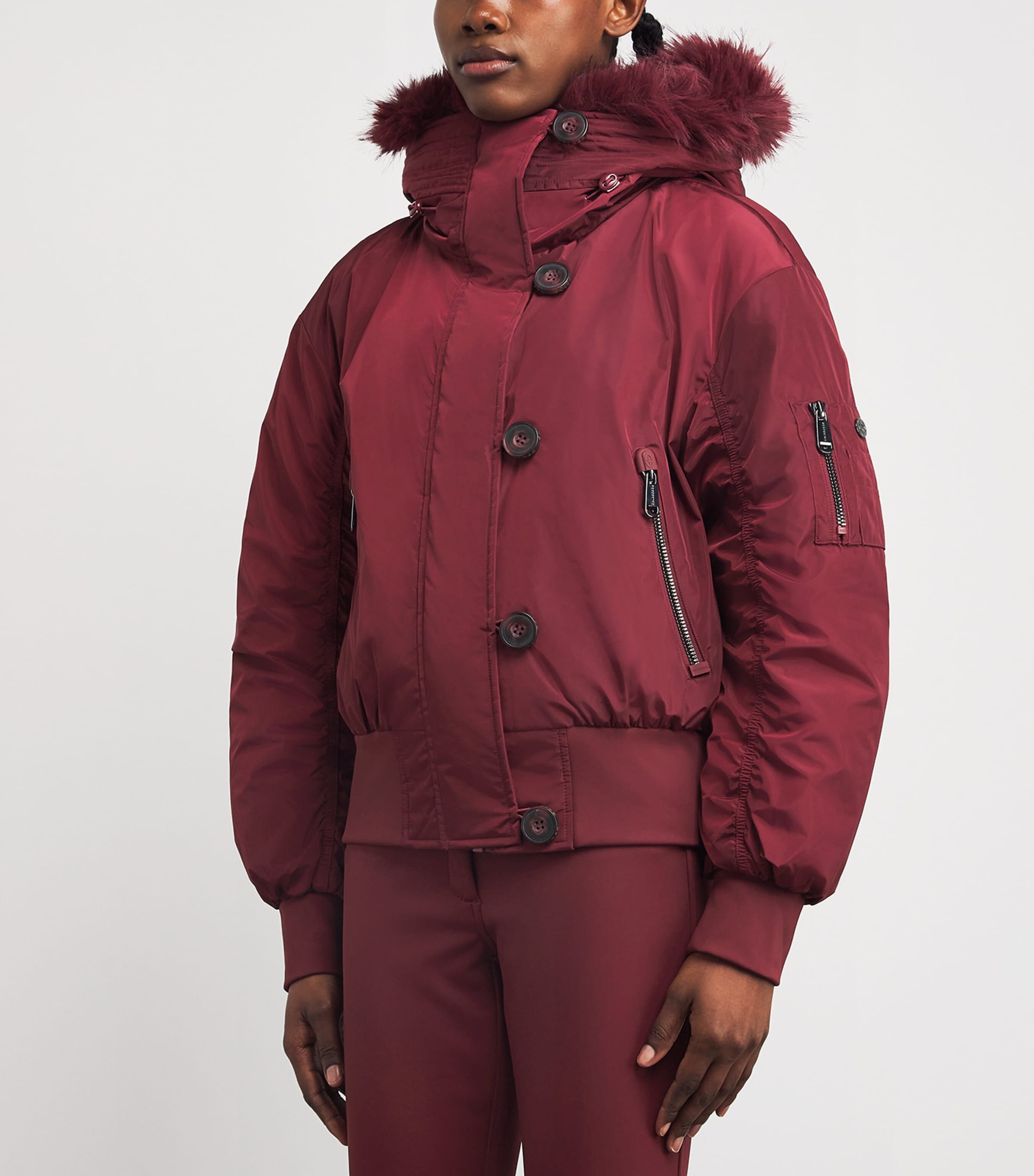 Down Jeanne Ski Bomber Jacket 4748 VINO ROSSO Image 3