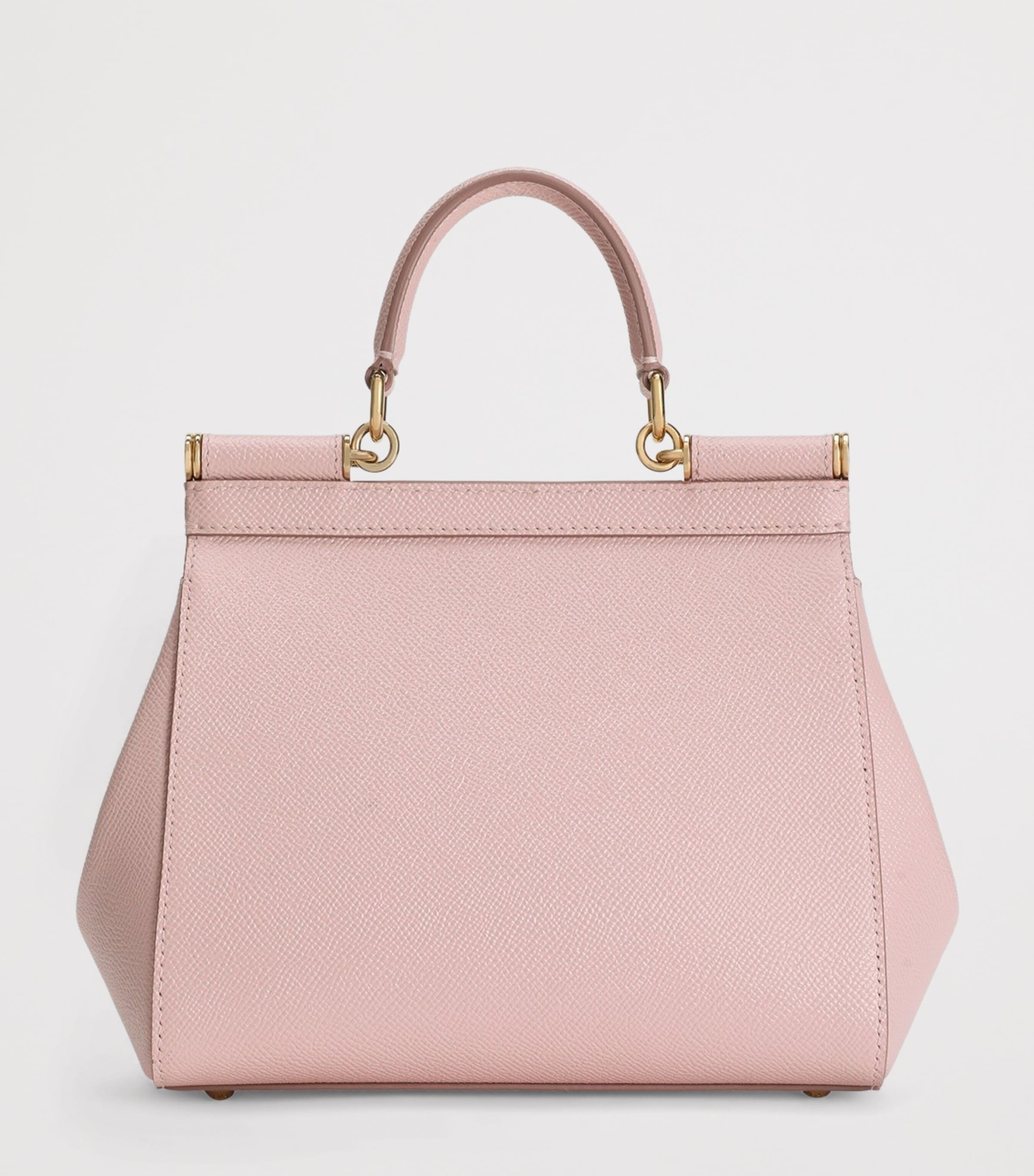Dolce&Gabbana Small Leather Sicily Top-Handle Bag Flesh Pin Image 4