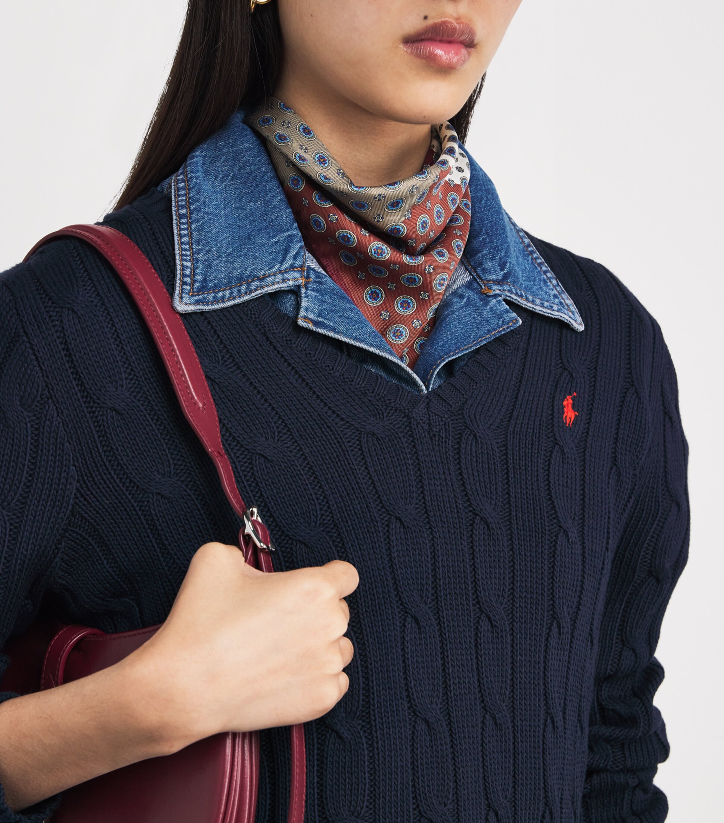Polo Ralph Lauren Womens Cotton Kimberly Sweater Hunter Navy Image 6