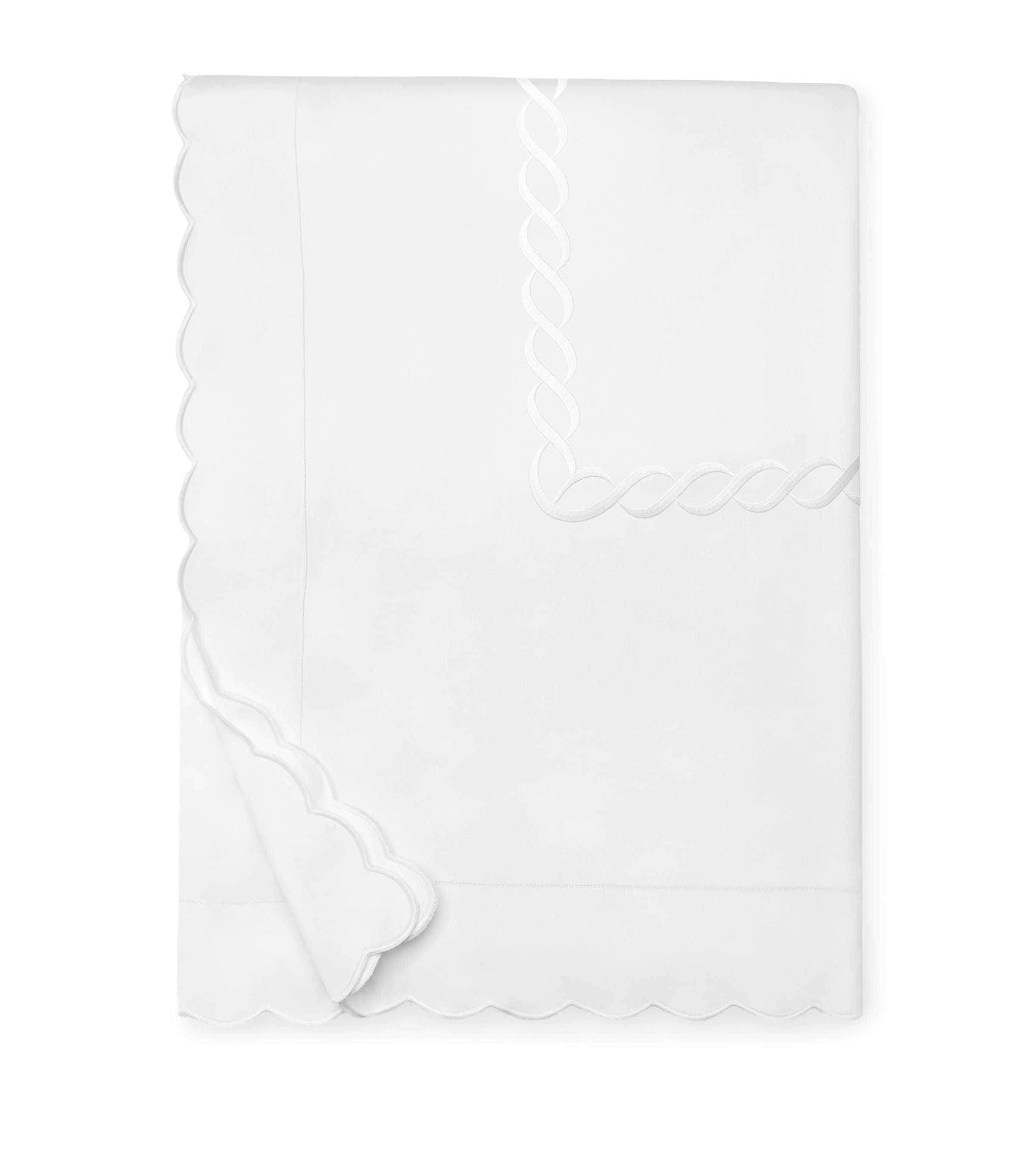 Cotton Treccia Splendore King Duvet Cover (230cm x 220cm) WHITE/WHITE Image 1