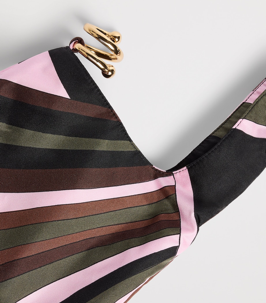 PUCCI Silk Iride Top-Handle Bag Khaki Pink Image 5