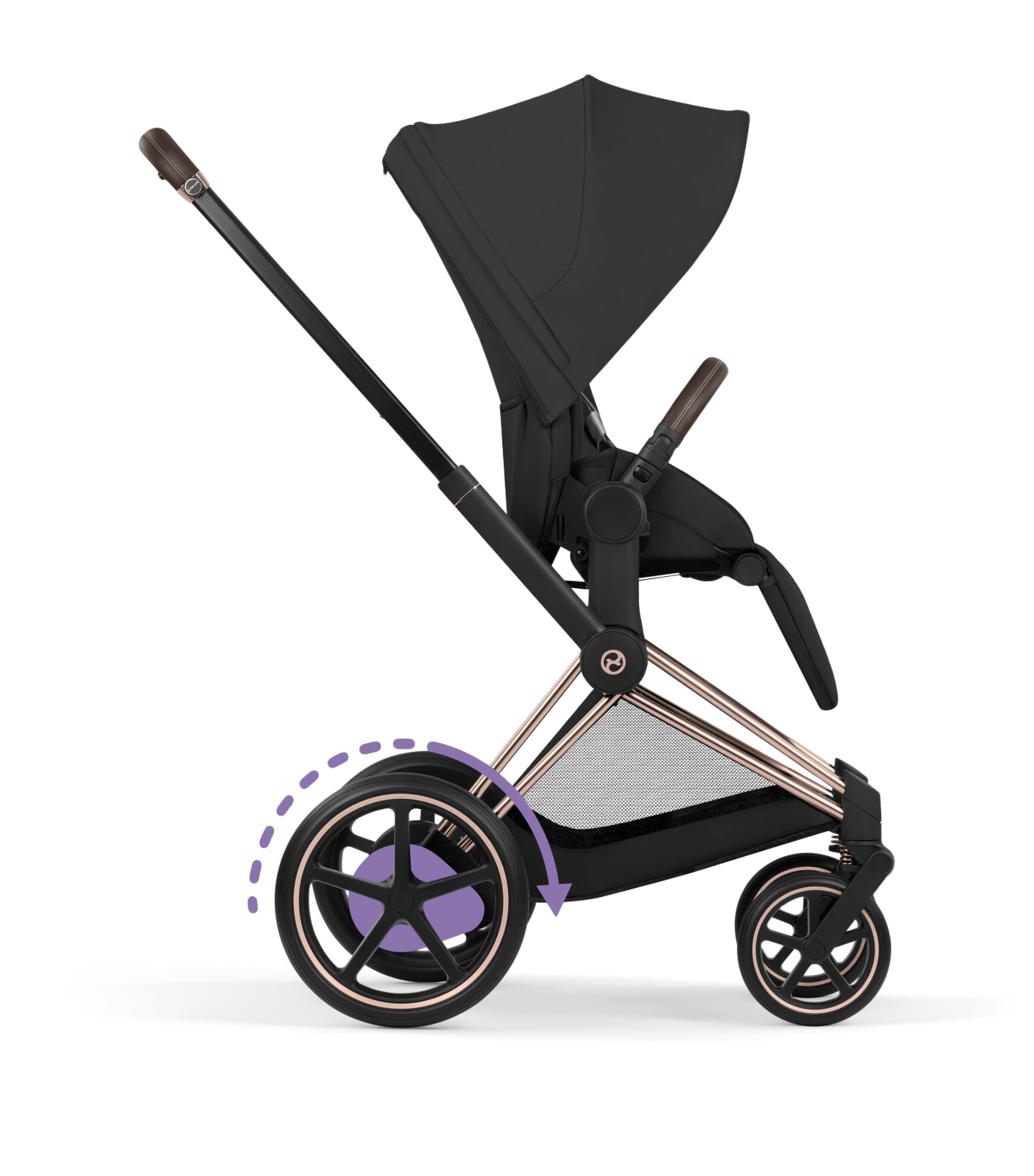 Cybex e-PRIAM Pushchair and Carrycot – Platinum Style Collection Sepia Black Image 9