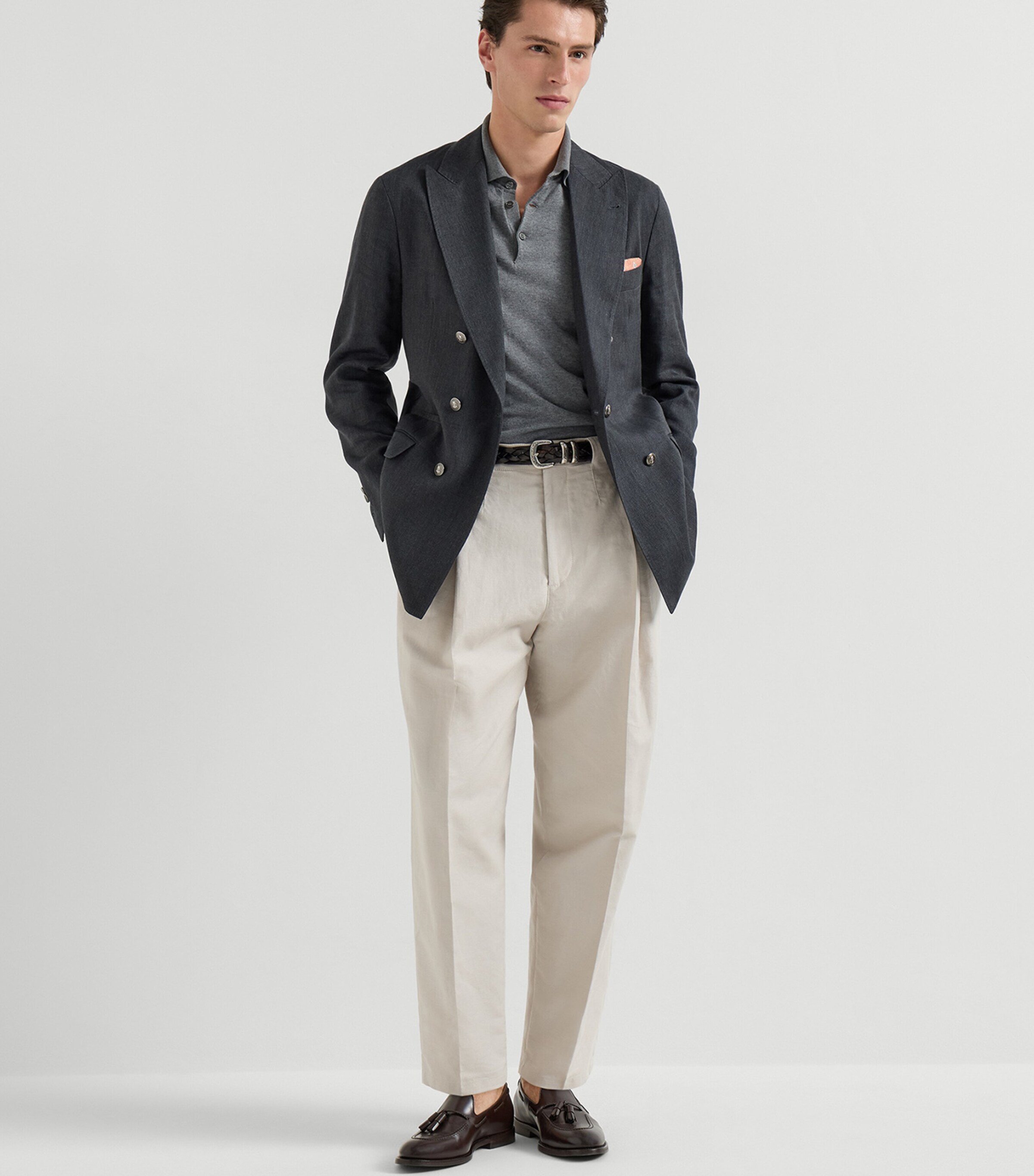 Brunello Cucinelli Mens Cotton Polo Sweater Image 2