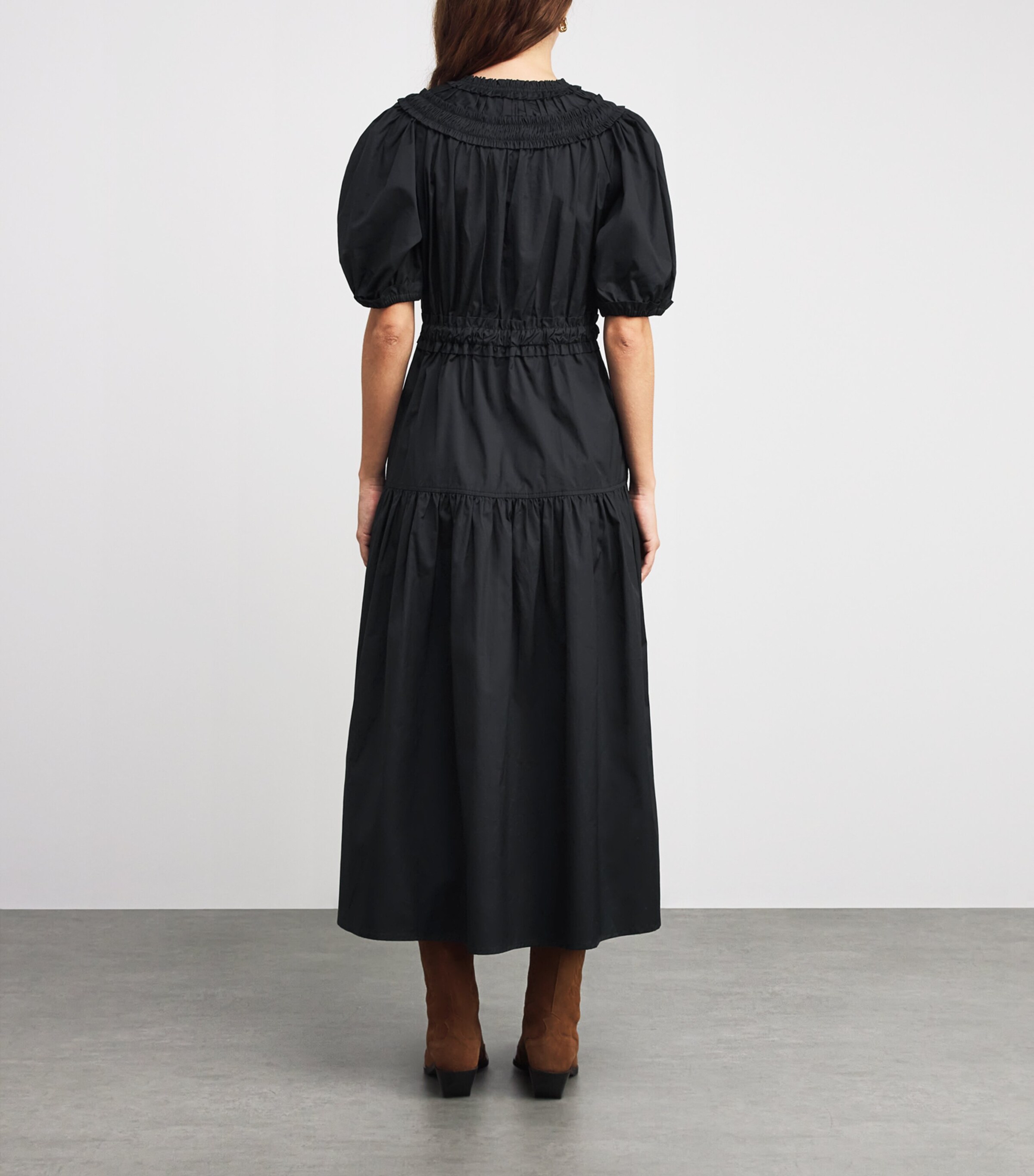 Ulla Johnson Womens Cotton Othella Midi Dress Noir Image 3