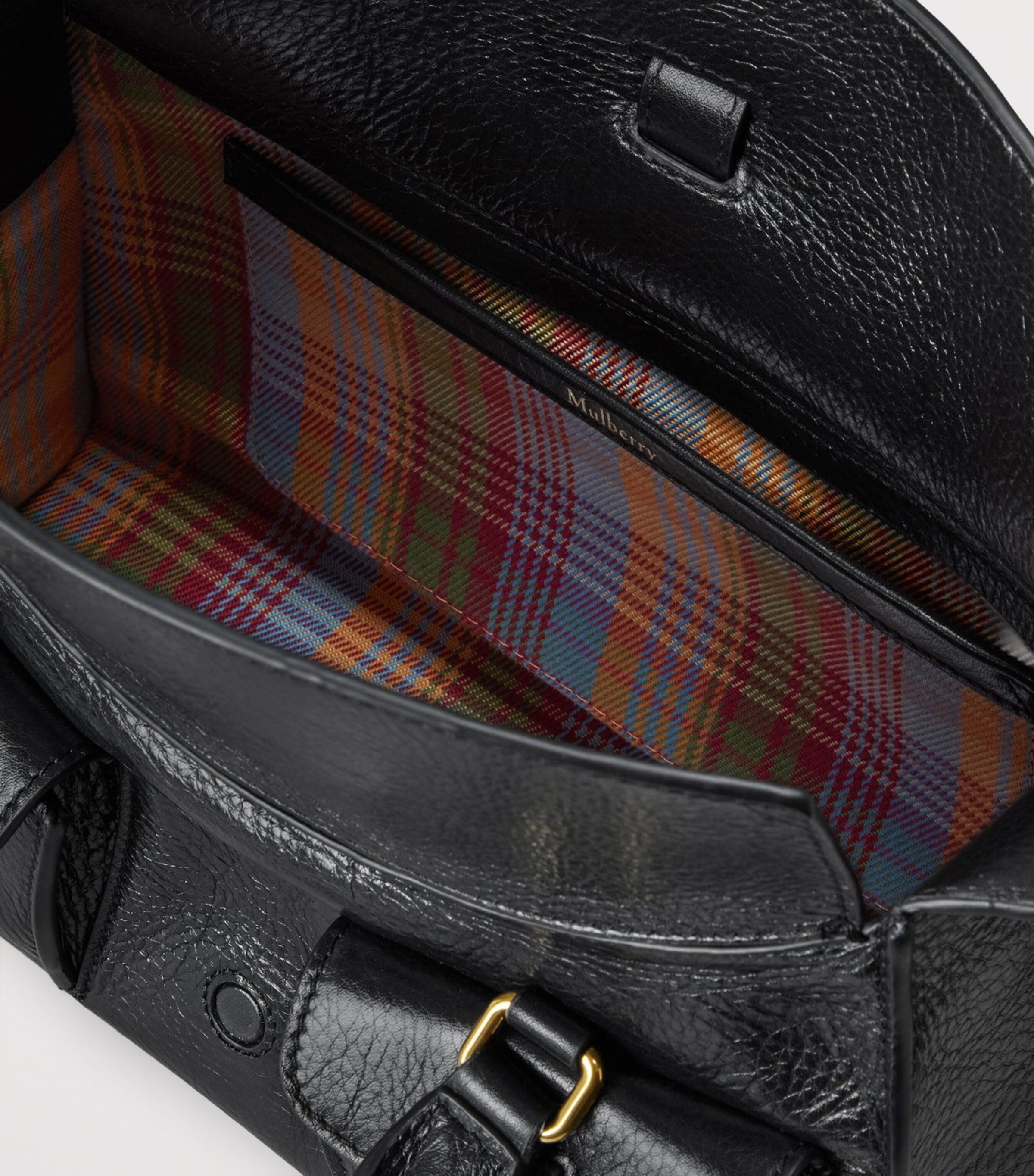 Small Leather Roxanne Top-Handle Bag BLACK Image 6