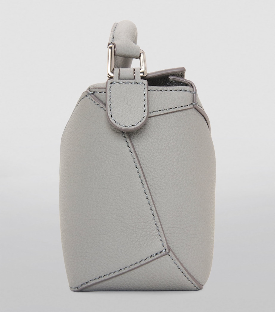 LOEWE Mini Leather Puzzle Edge Top-Handle Bag Pearl Grey Image 6