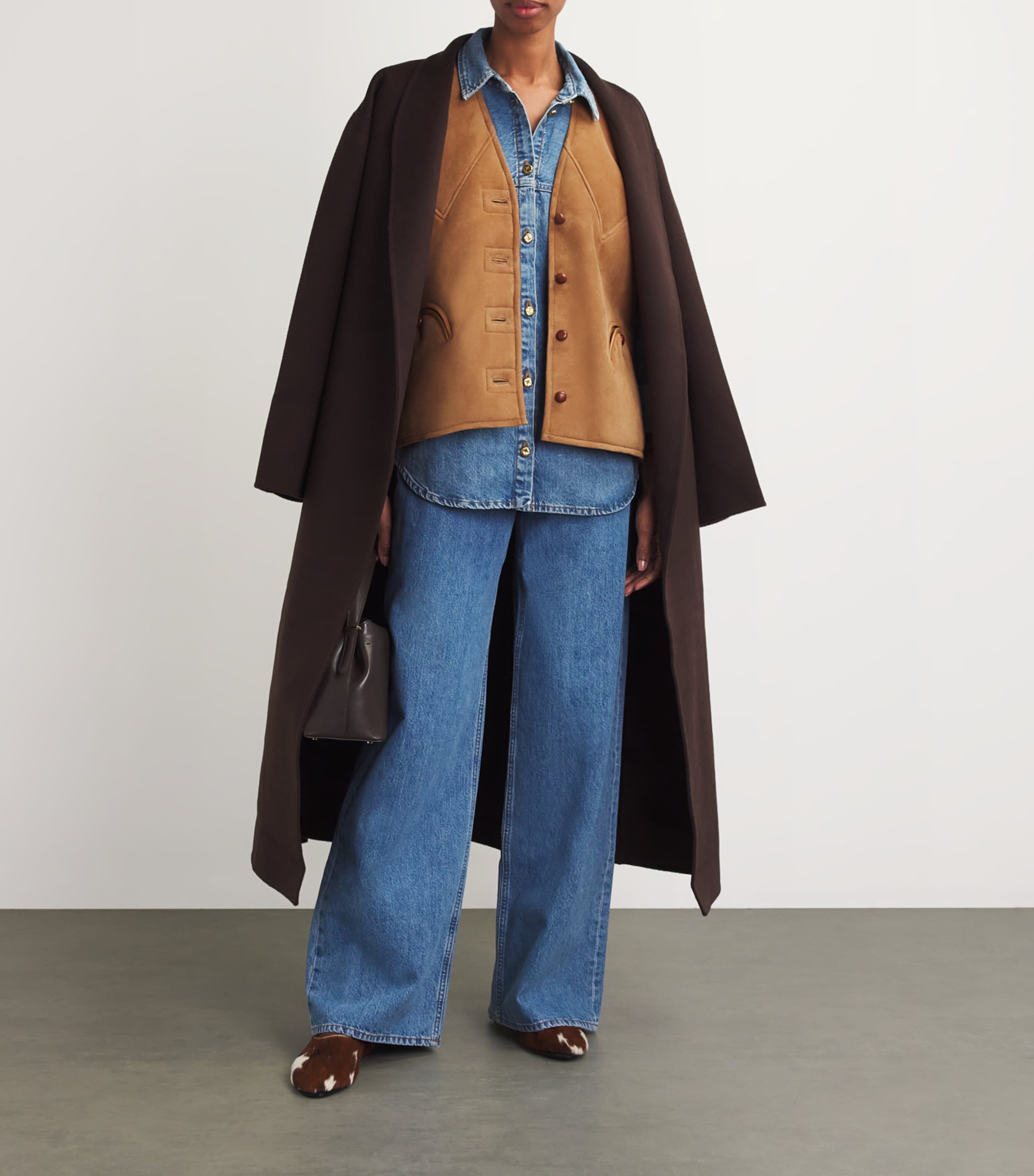 Shearling Tatoosh Gilet 0001 CAMEL Image 2