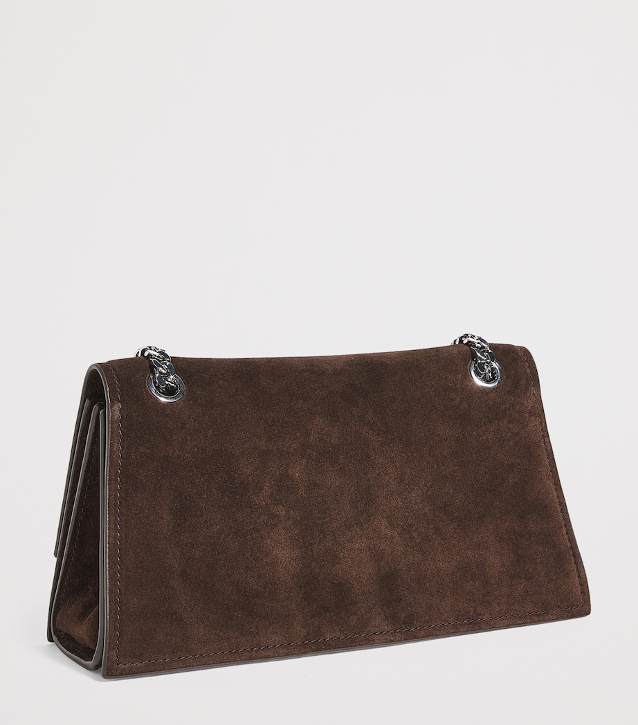 Suede Kira Turnlock Shoulder Bag DARK COCOA 200 Image 3