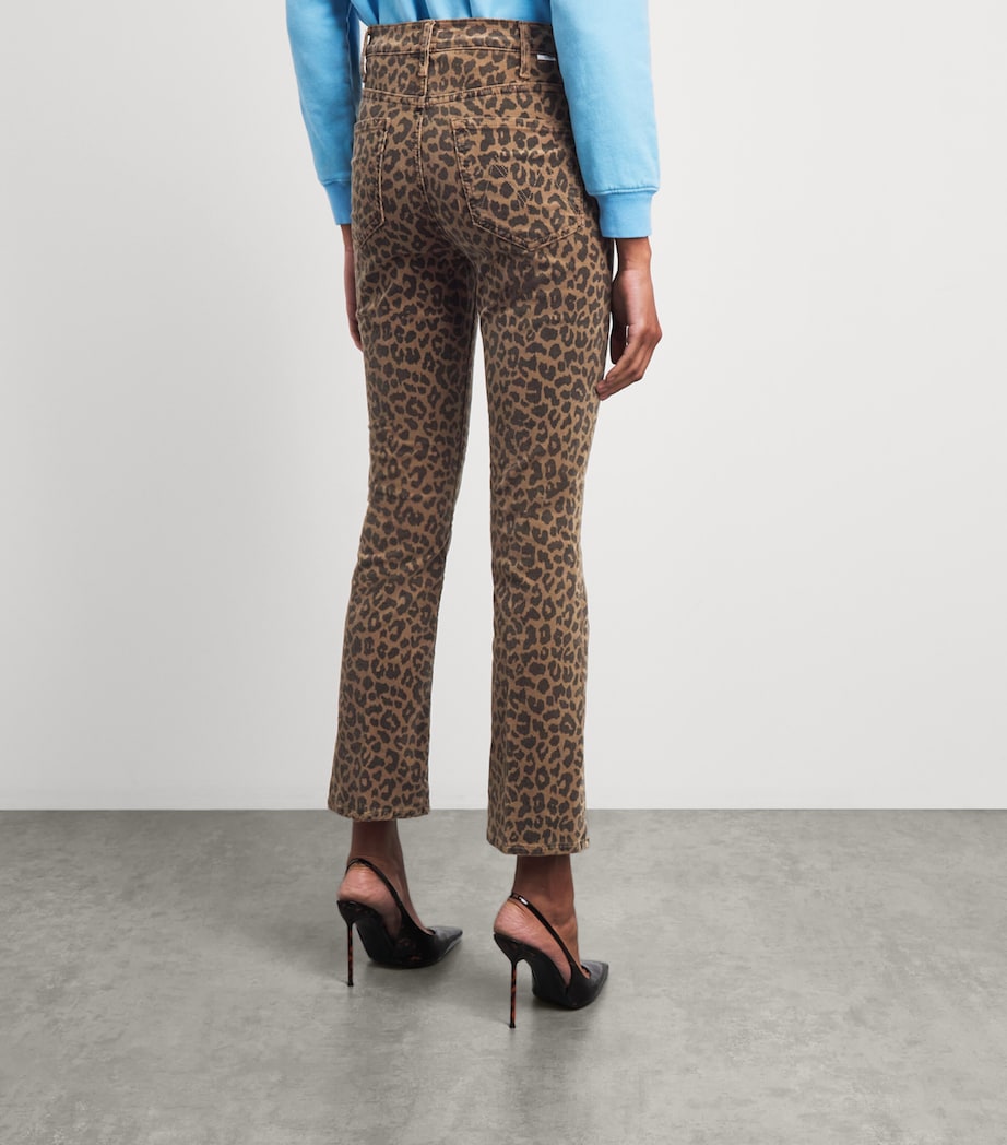 MOTHER Womens Cheetah Print The Hustler Flood Flared Jeans Leap Year Image 5