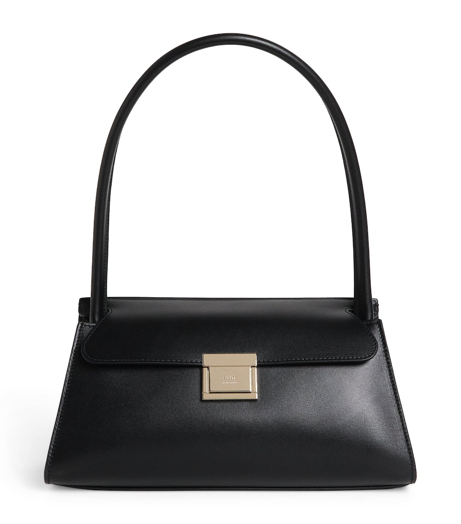 AMI Paris Small Leather Mimi Shoulder Bag Noir Image 1
