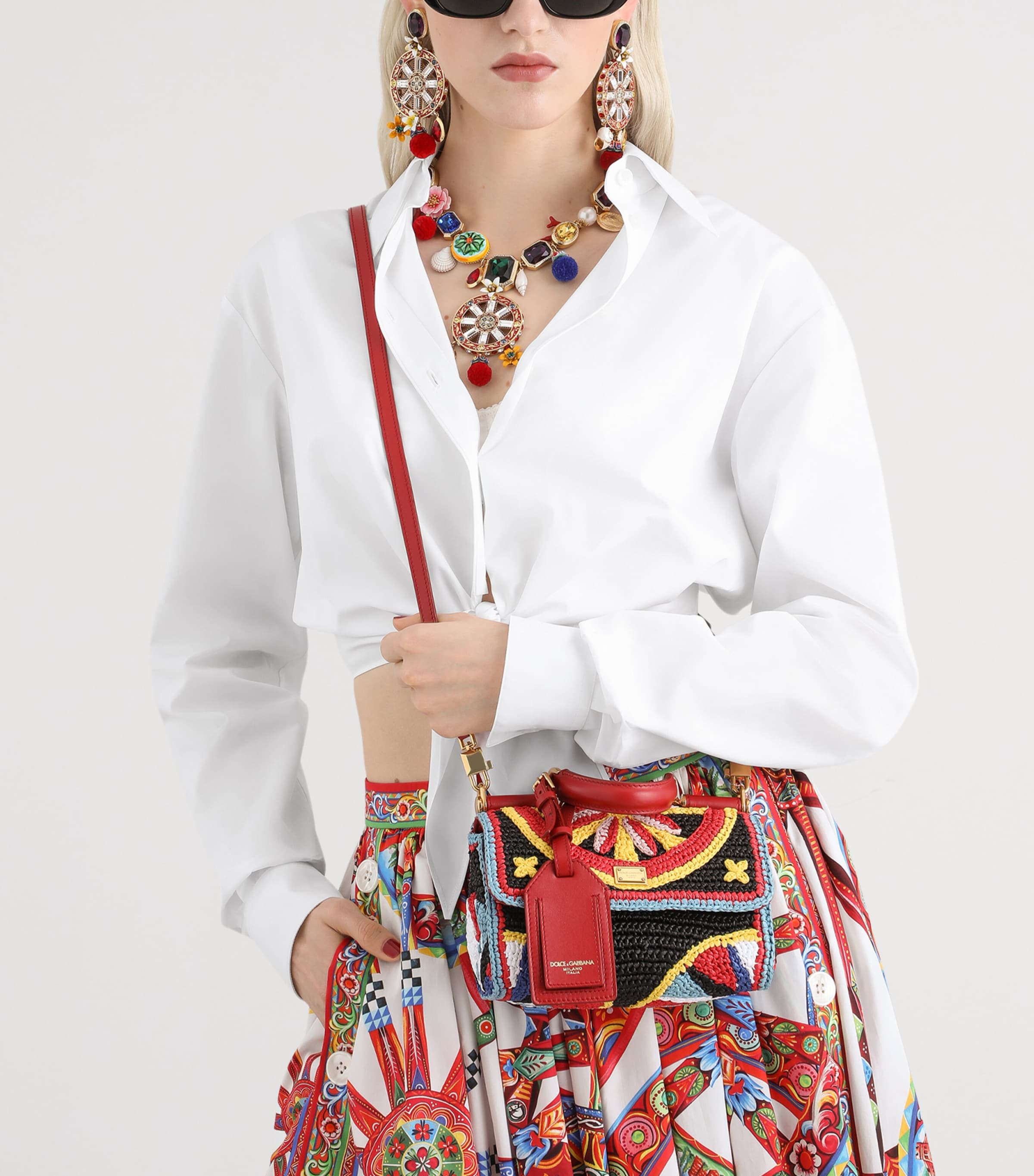 Dolce&Gabbana Raffia My Sicily Top-Handle Bag Multicolor/red Image 2
