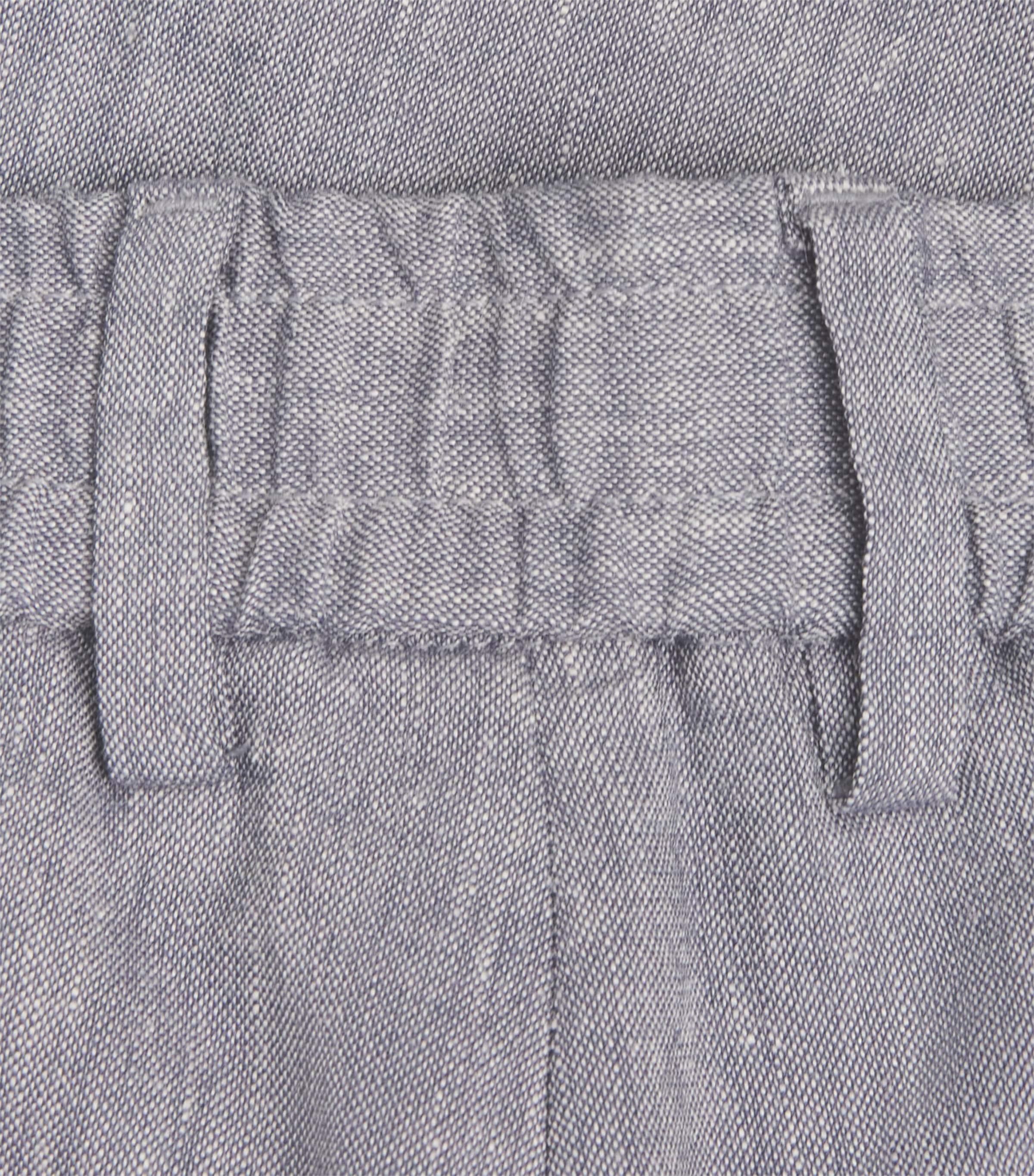 BOSS Mens Linen-Blend Drawstring Shorts Open Blue Image 6
