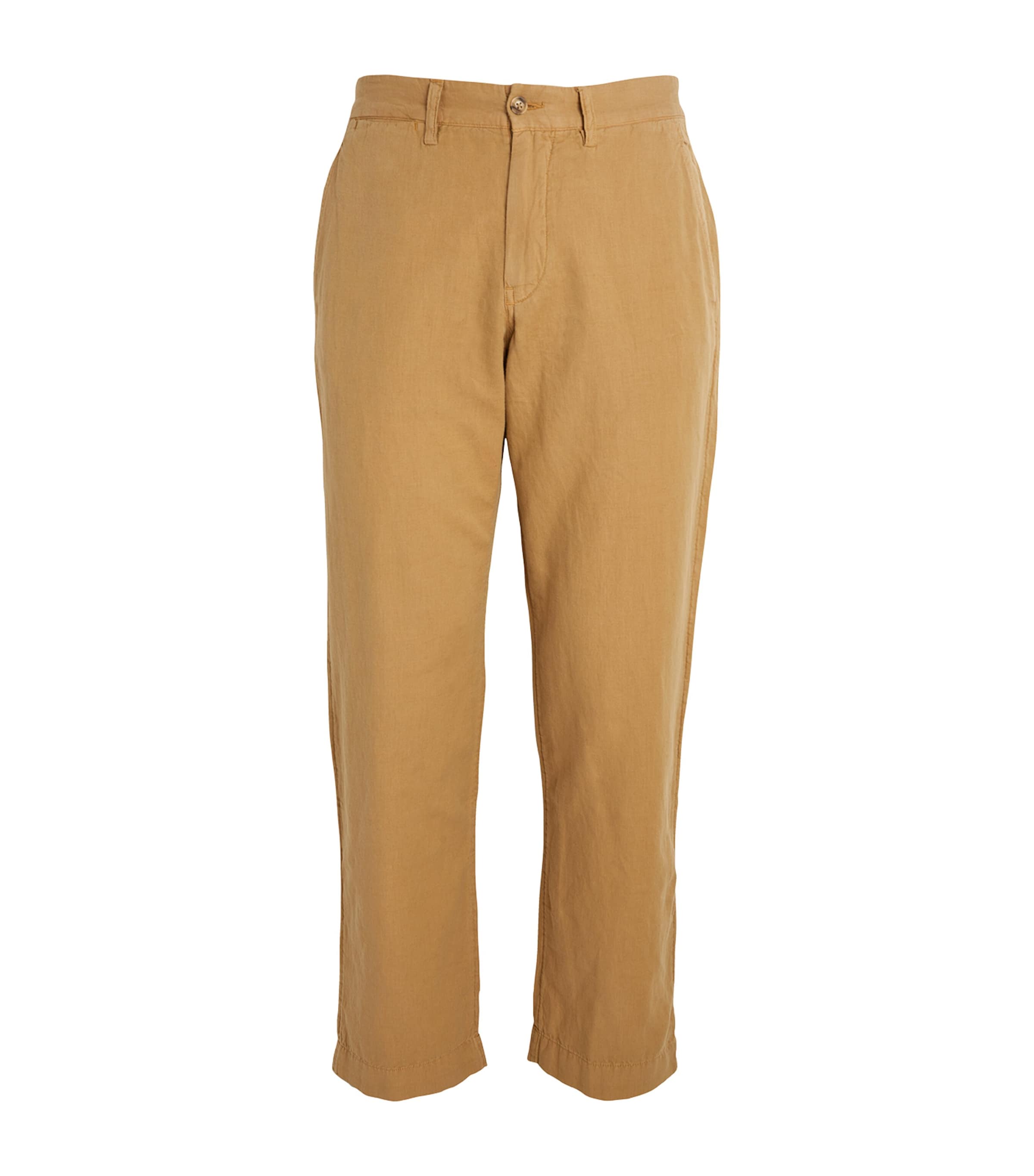 Polo Ralph Lauren Linen-cotton Straight Trousers In Beige