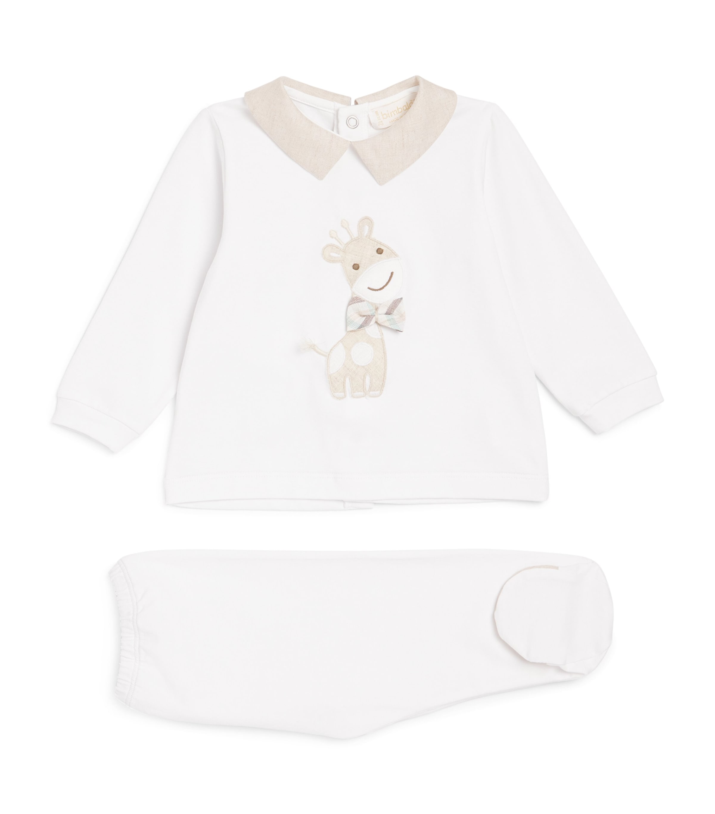 Bimbalò Giraffe Top And Leggings Set In Beige