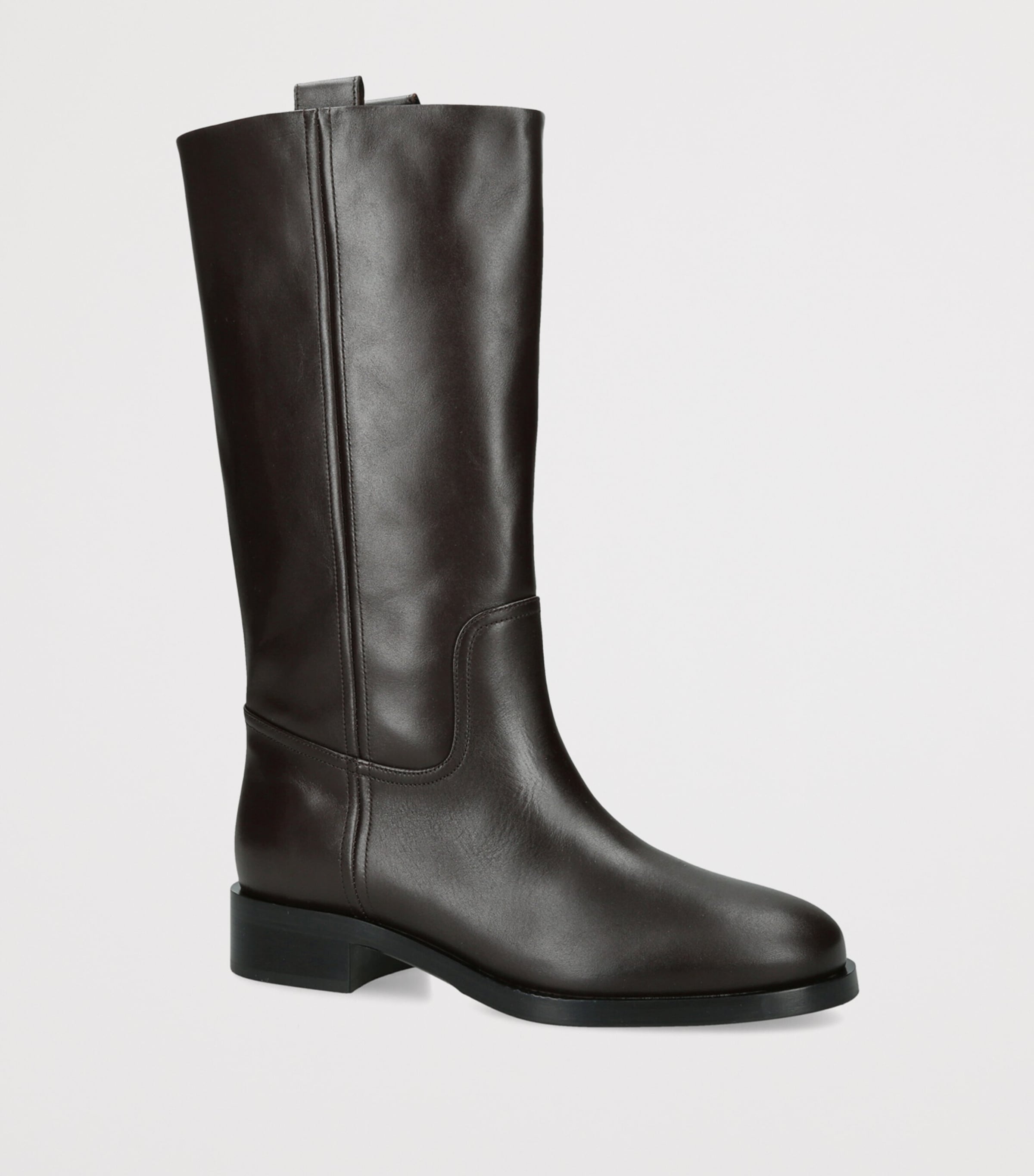 aeyde Leather Theo Knee-High Boots Dark Brown Image 2